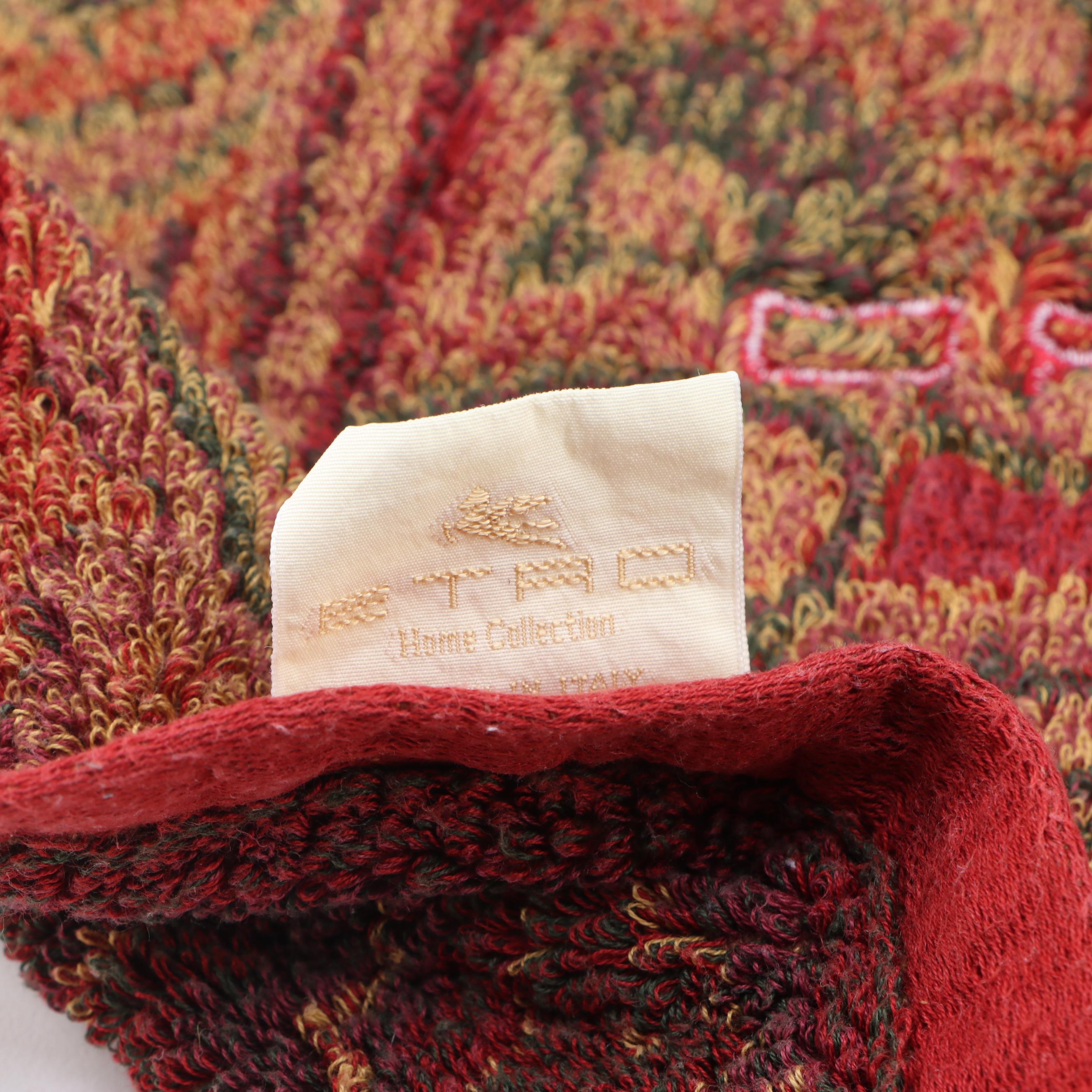 ETRO Barrel Bag and Bath Towel in Paisley Print with Twisted Faux Pearl Necklace