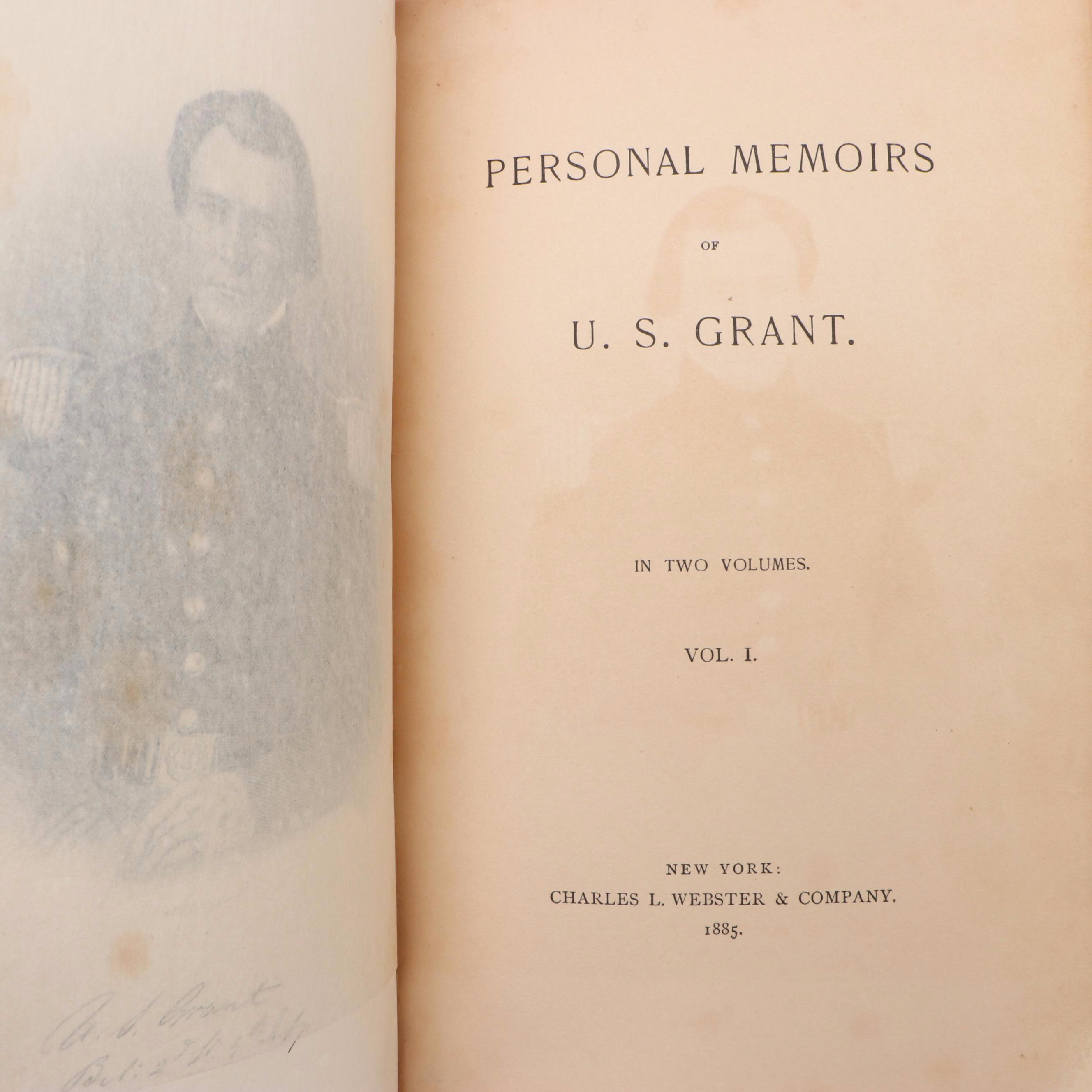 First Edition "Personal Memoirs of U. S. Grant" Two-Volume Set, 1885–1886