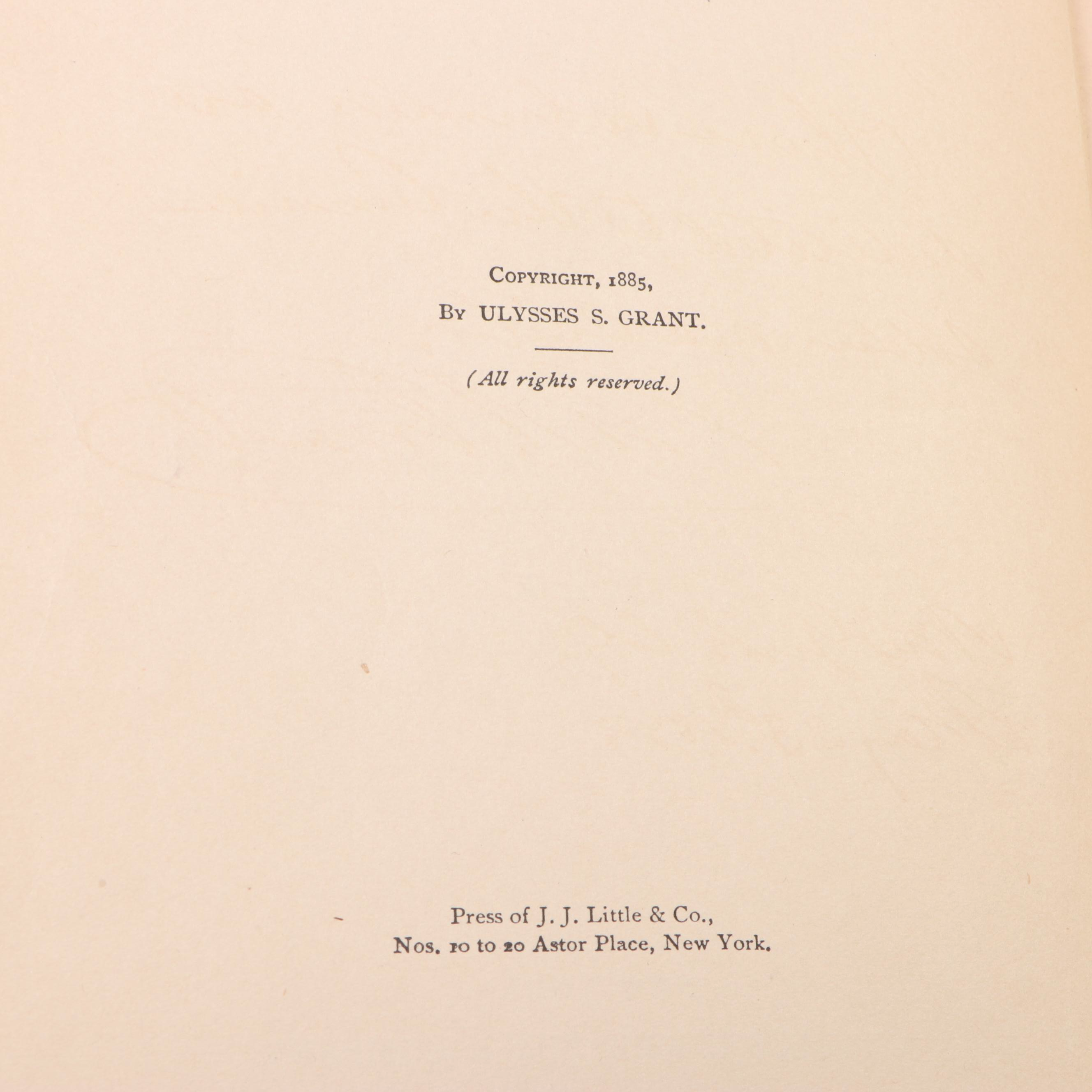 First Edition "Personal Memoirs of U. S. Grant" Two-Volume Set, 1885–1886