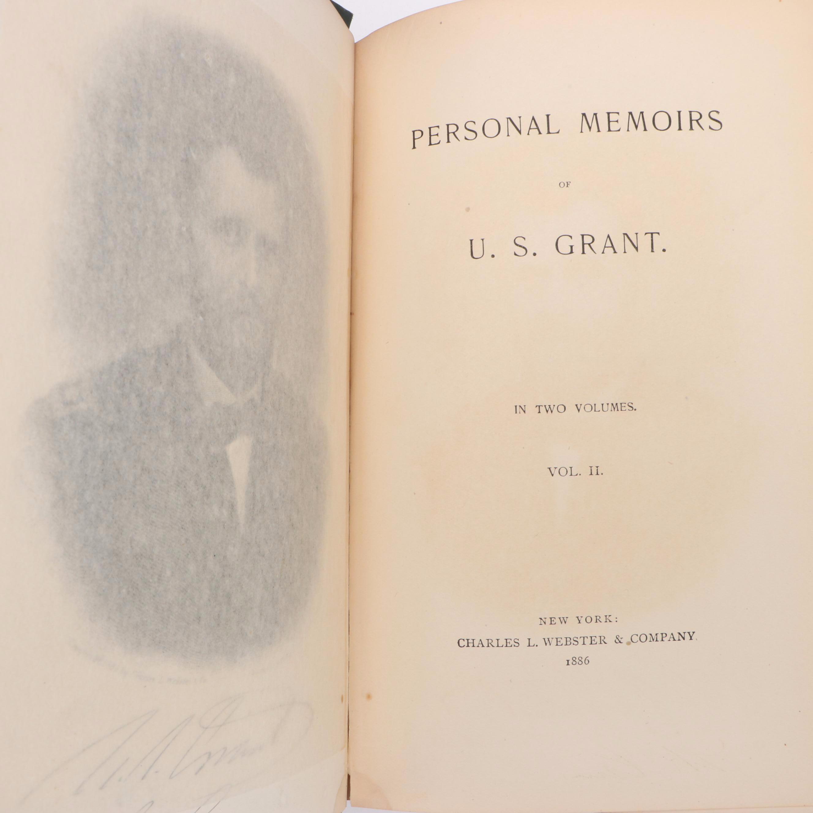 First Edition "Personal Memoirs of U. S. Grant" Two-Volume Set, 1885–1886