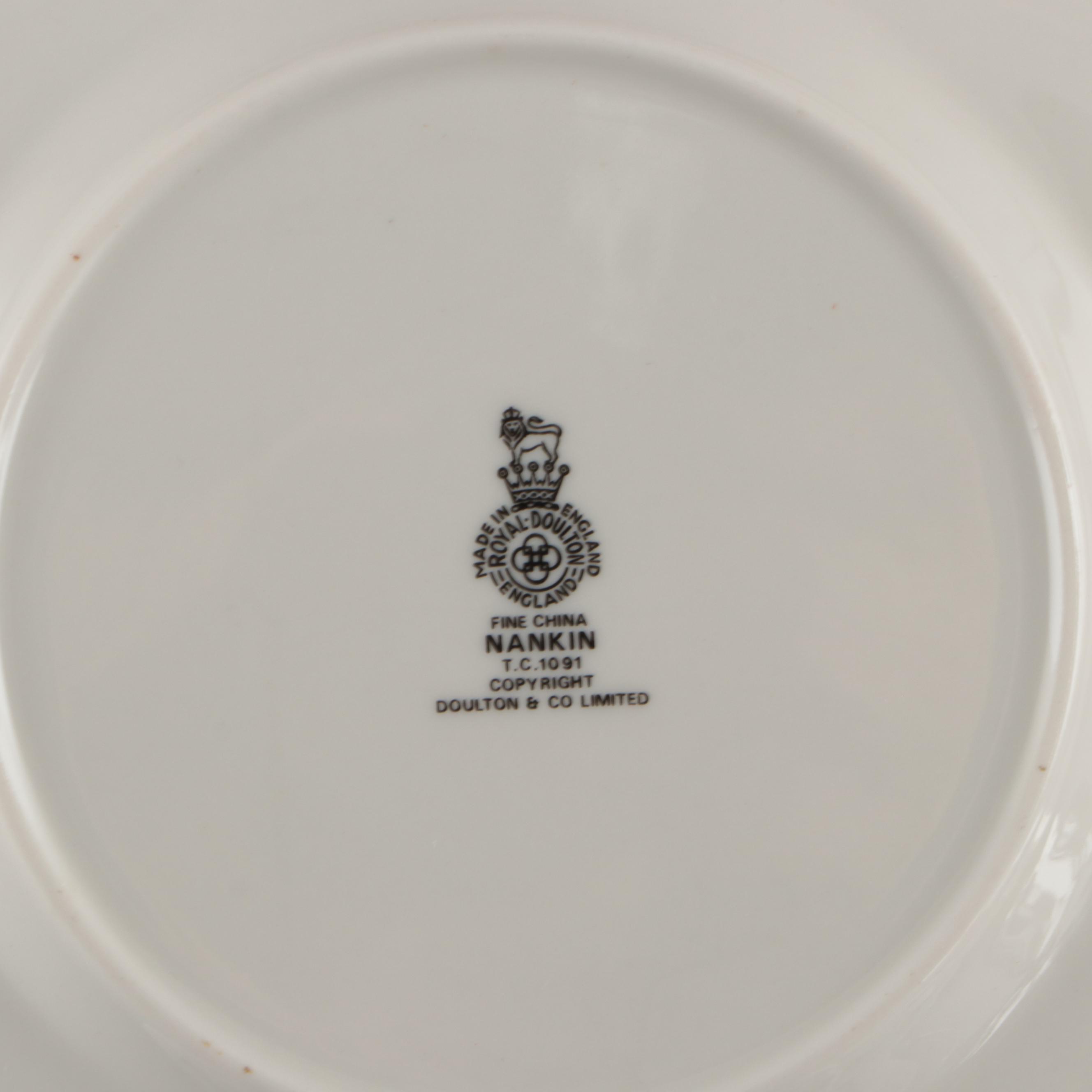Royal Doulton Porcelain "Nankin" Plates with Val St. Lambert and Other Tableware