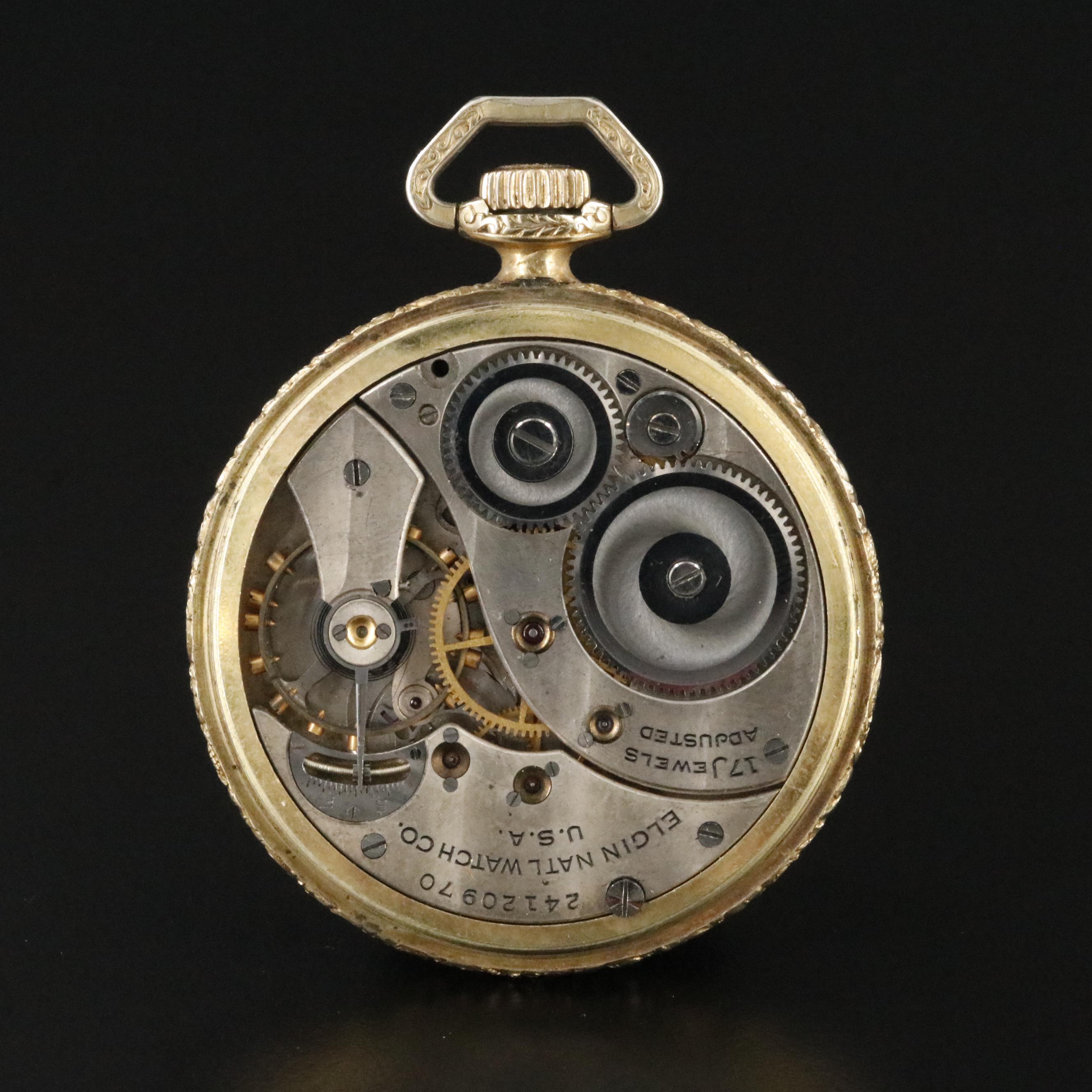 Elgin Art Deco Gold-Filled Pocket Watch