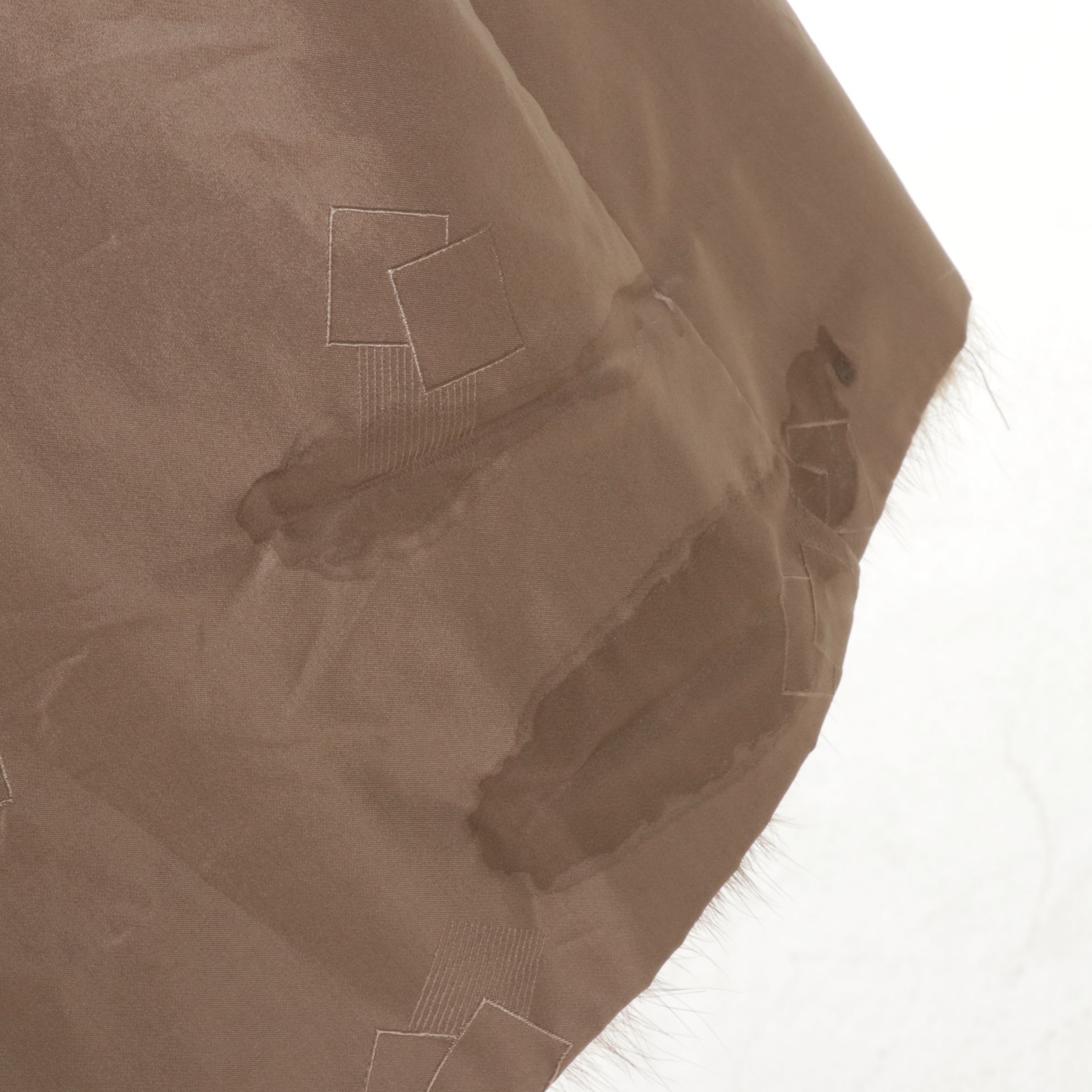 Chestnut Mink Fur Coat with Sable Fur Collar and Cuffs