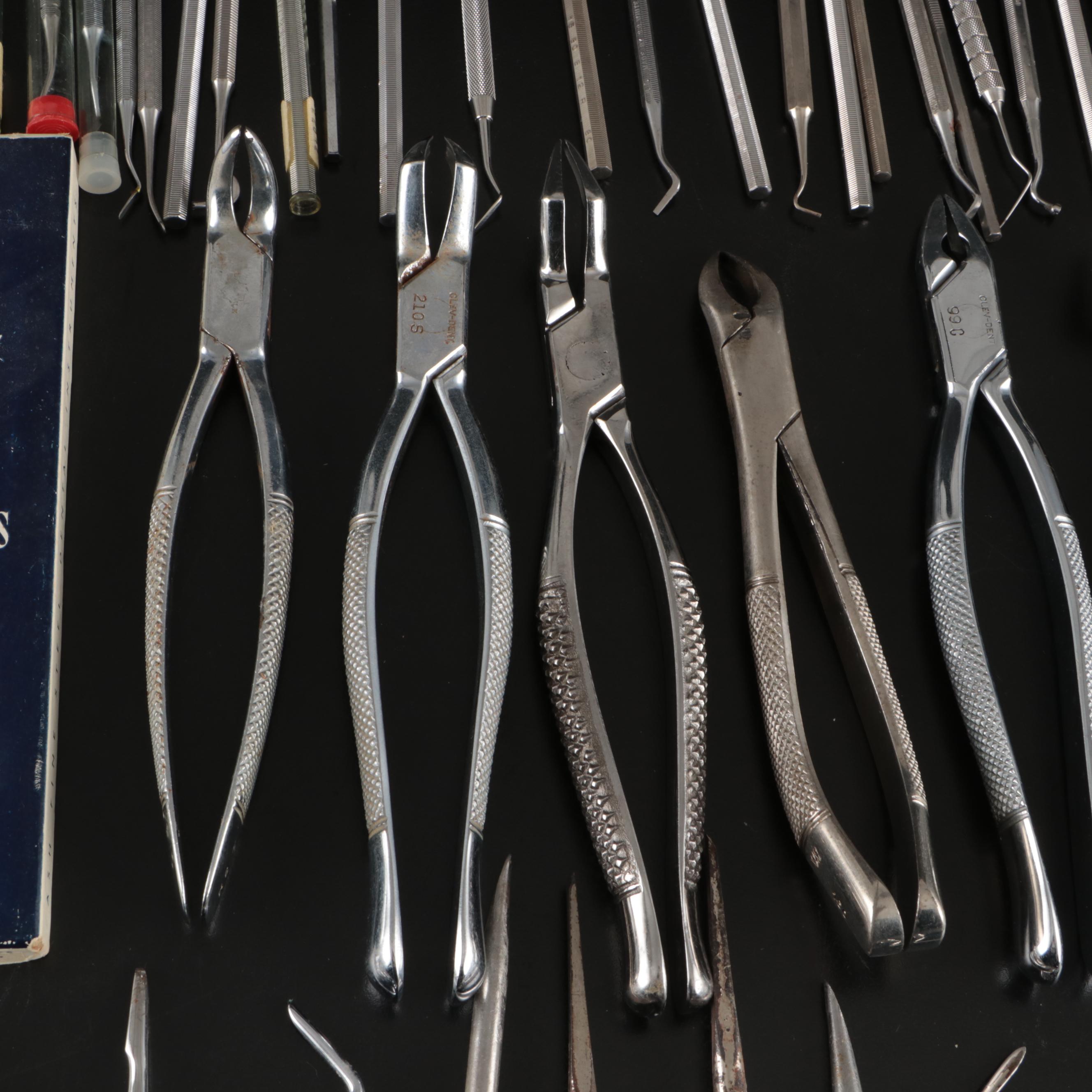 Ash, S.S. White, and Other Extraction Forceps, Elevators, and Dental Instruments
