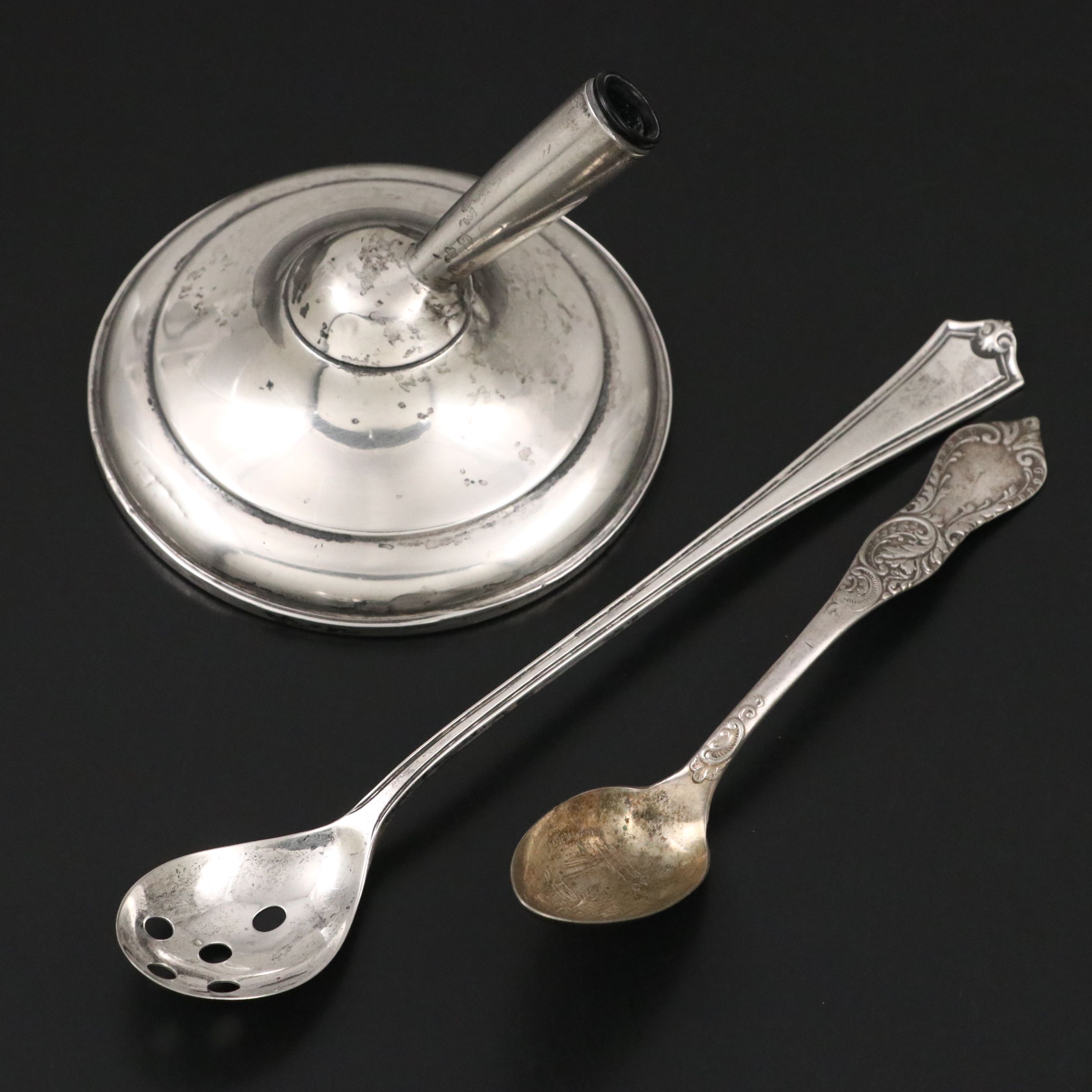 Saart Bros. Sterling Pierced Spoon with Pen Stand and Chicago Expo Souvenir