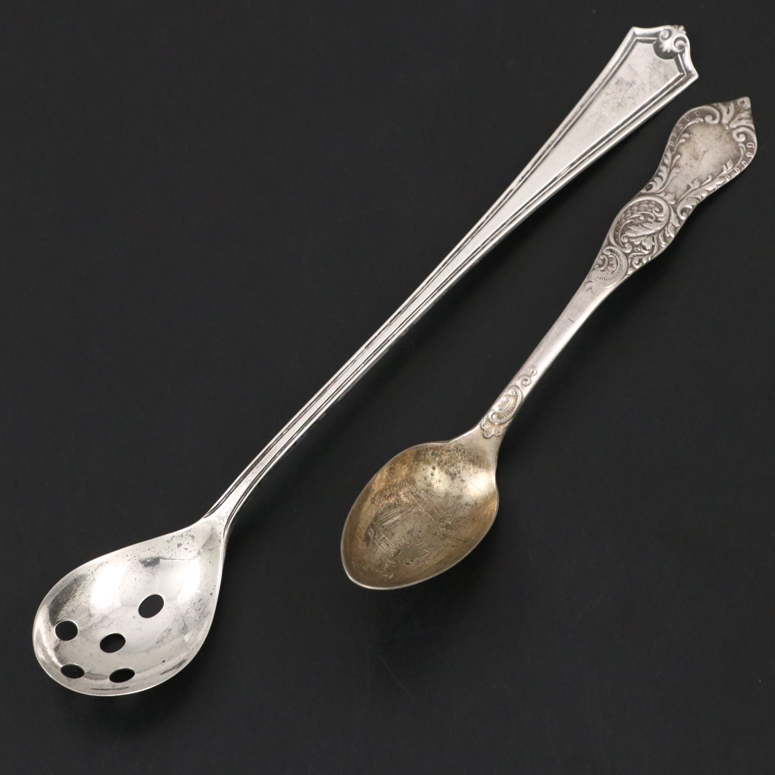 Saart Bros. Sterling Pierced Spoon with Pen Stand and Chicago Expo Souvenir