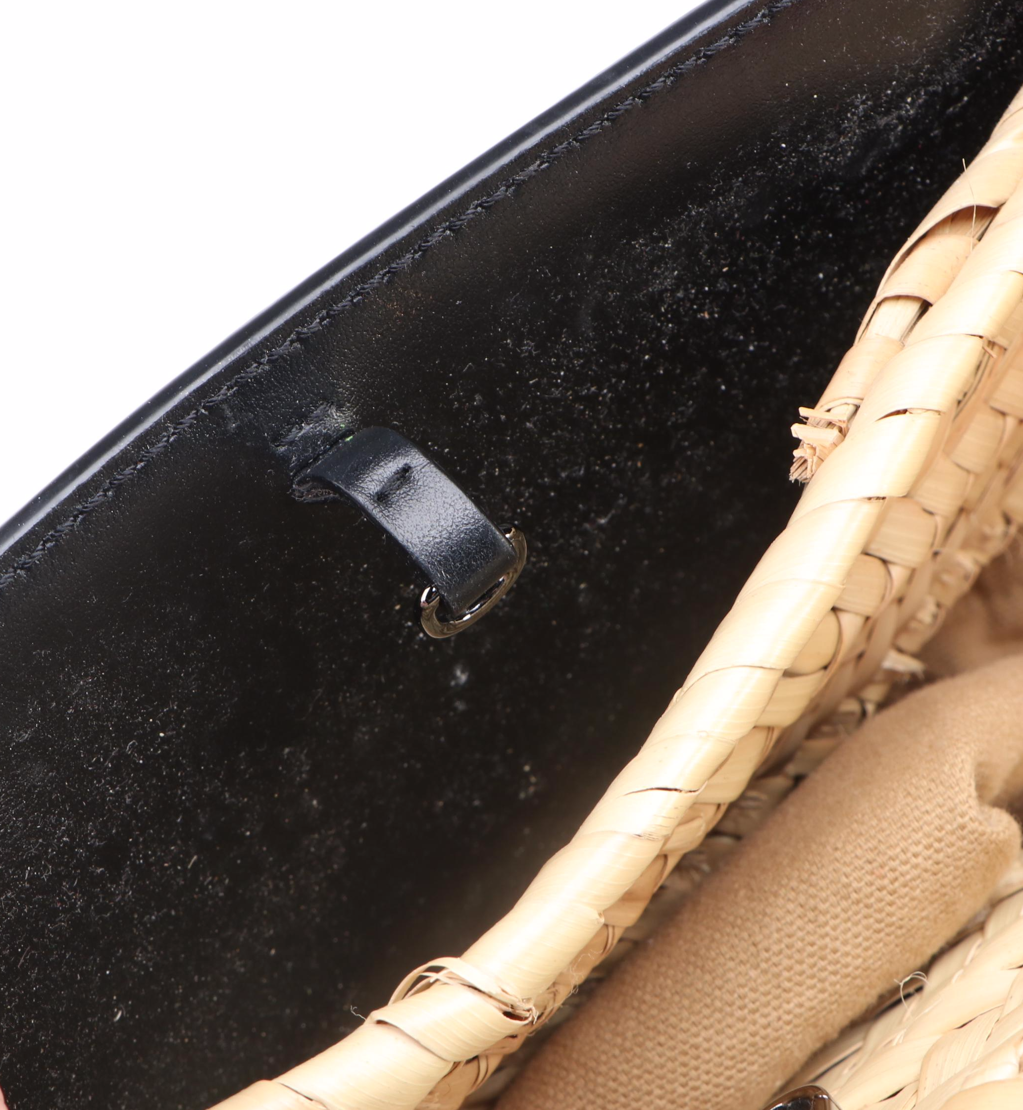 Christian Louboutin Loubishore Woven Straw and Leather Shoulder Bag