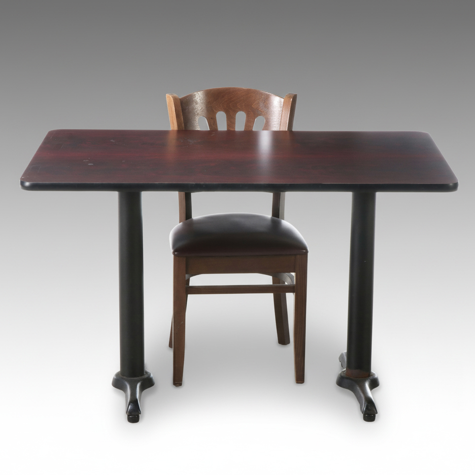 M. Deitz and Sons Laminate and Iron Dining Table with Single Chair