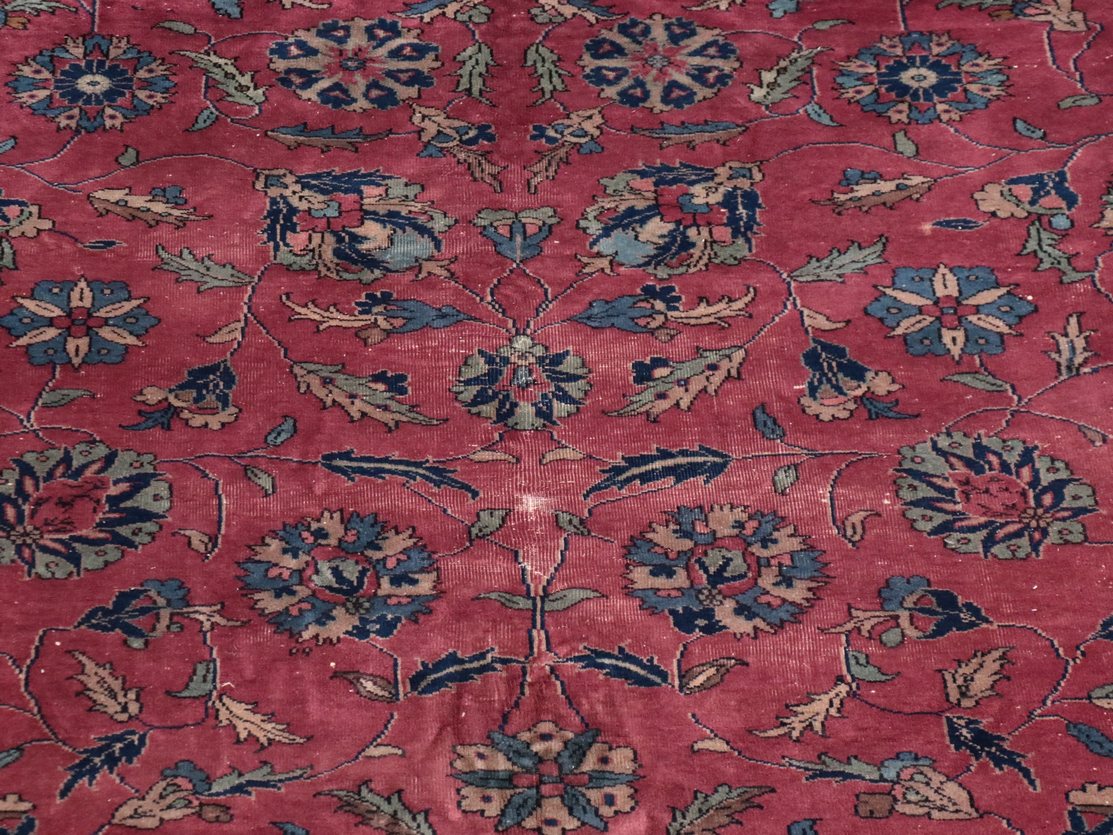 9'11 x 13'9 Hand-Knotted Persian Sarouk Room-Sized Rug, Antique