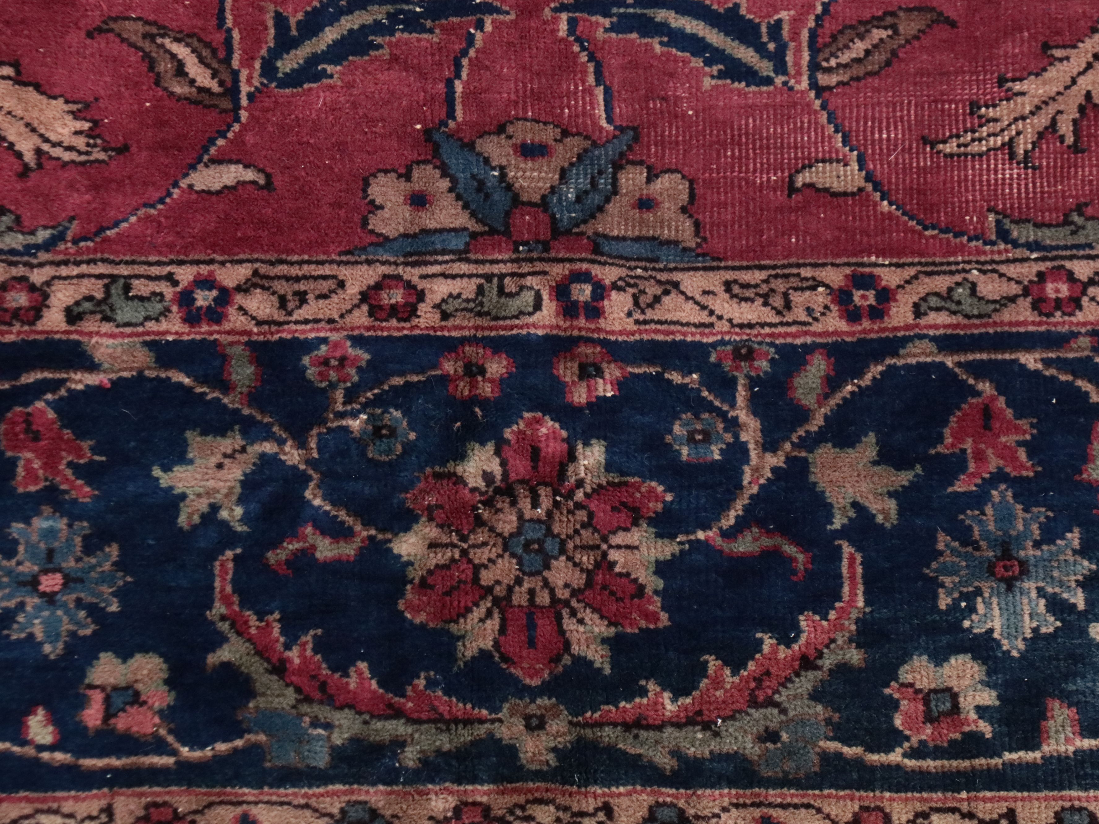 9'11 x 13'9 Hand-Knotted Persian Sarouk Room-Sized Rug, Antique