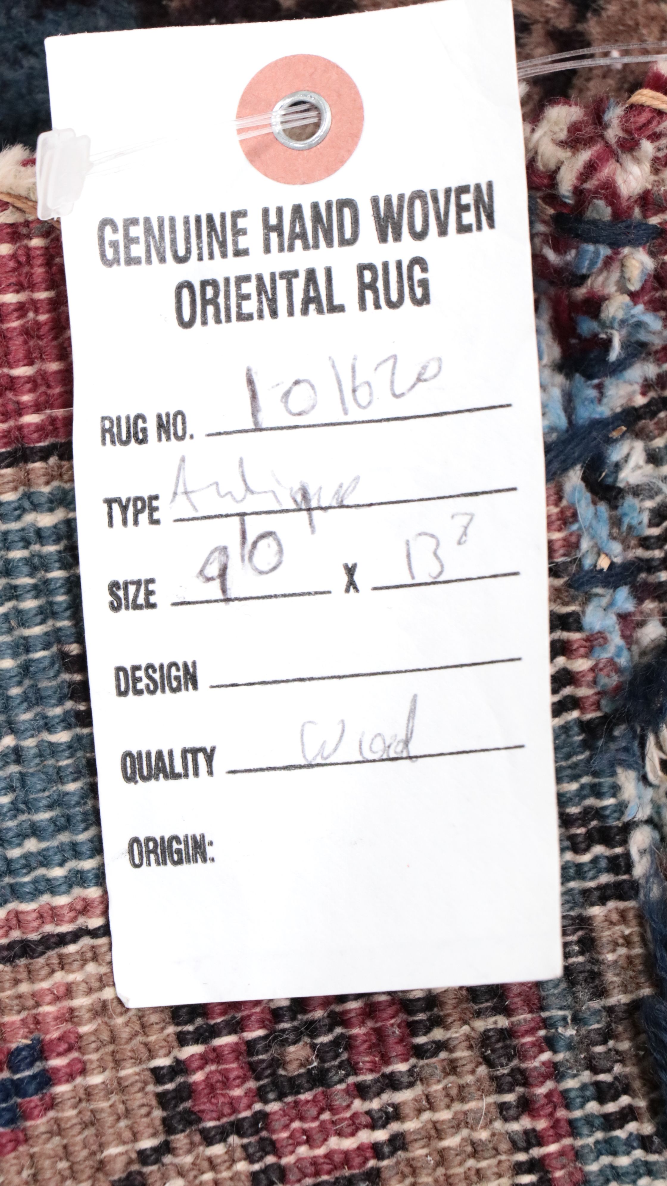 9'11 x 13'9 Hand-Knotted Persian Sarouk Room-Sized Rug, Antique