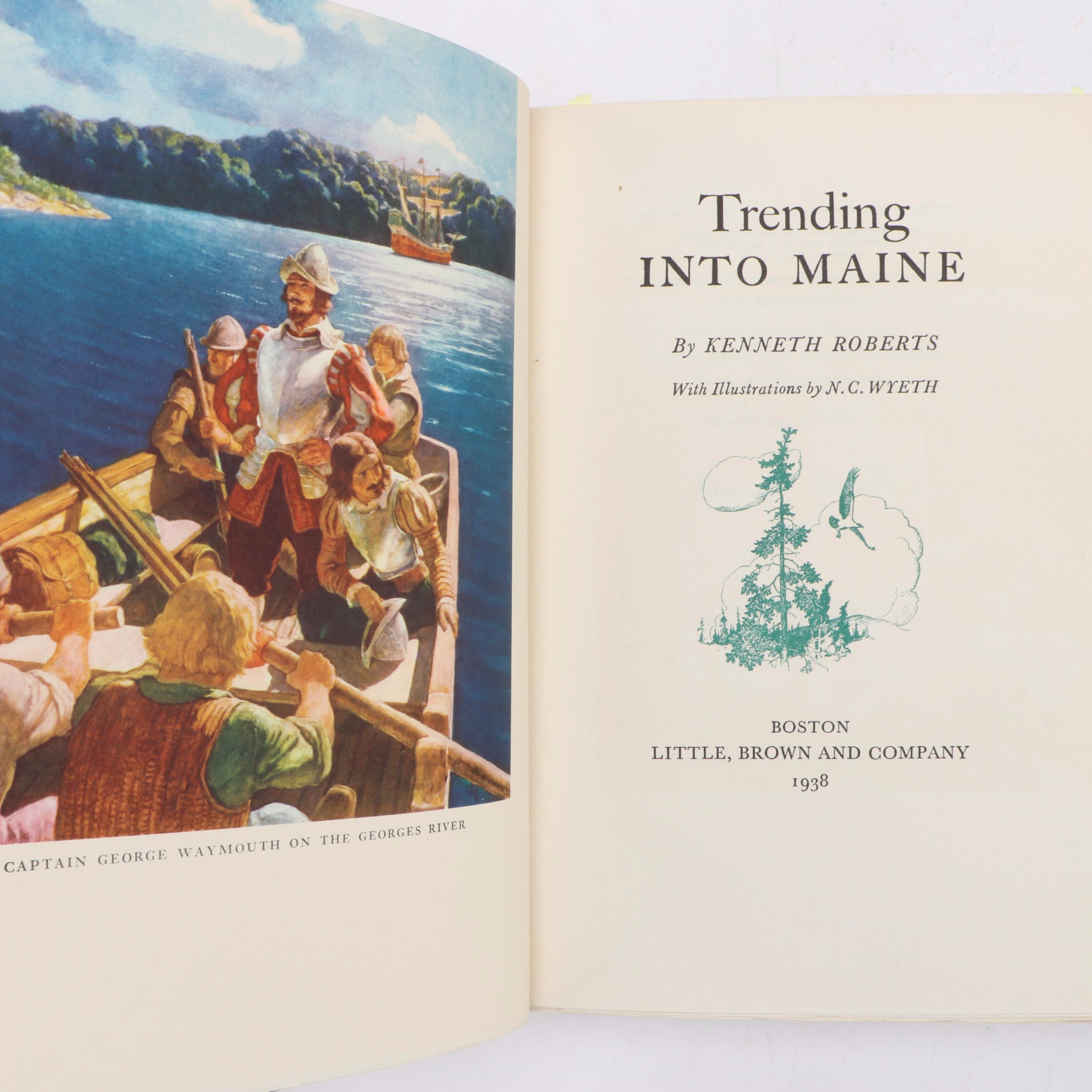 Double Signed First Edition "Trending Into Maine" by Kenneth Roberts, 1938
