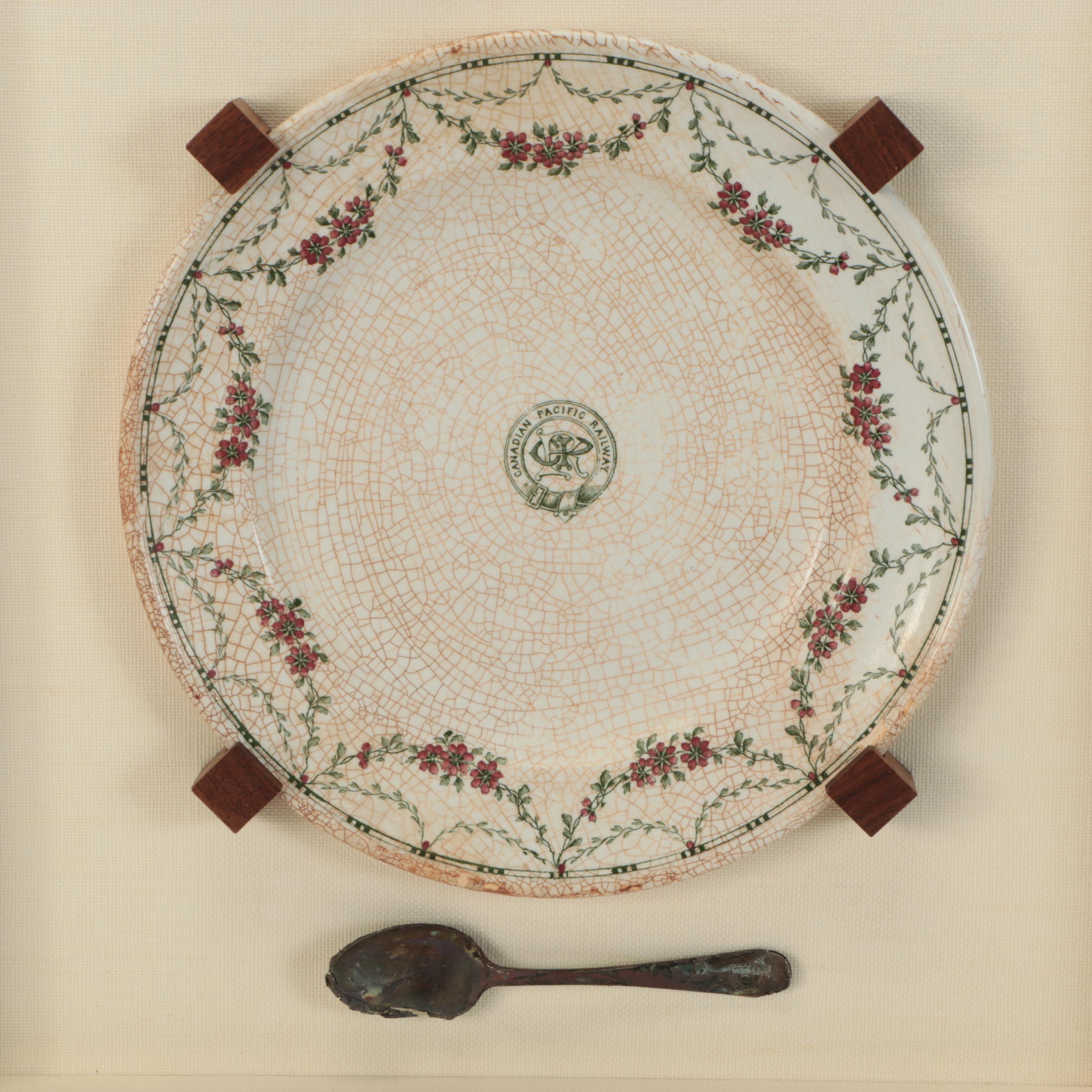 Empress of Ireland Train Menu, Plate, Passenger List and Spoon, Early 20th C.