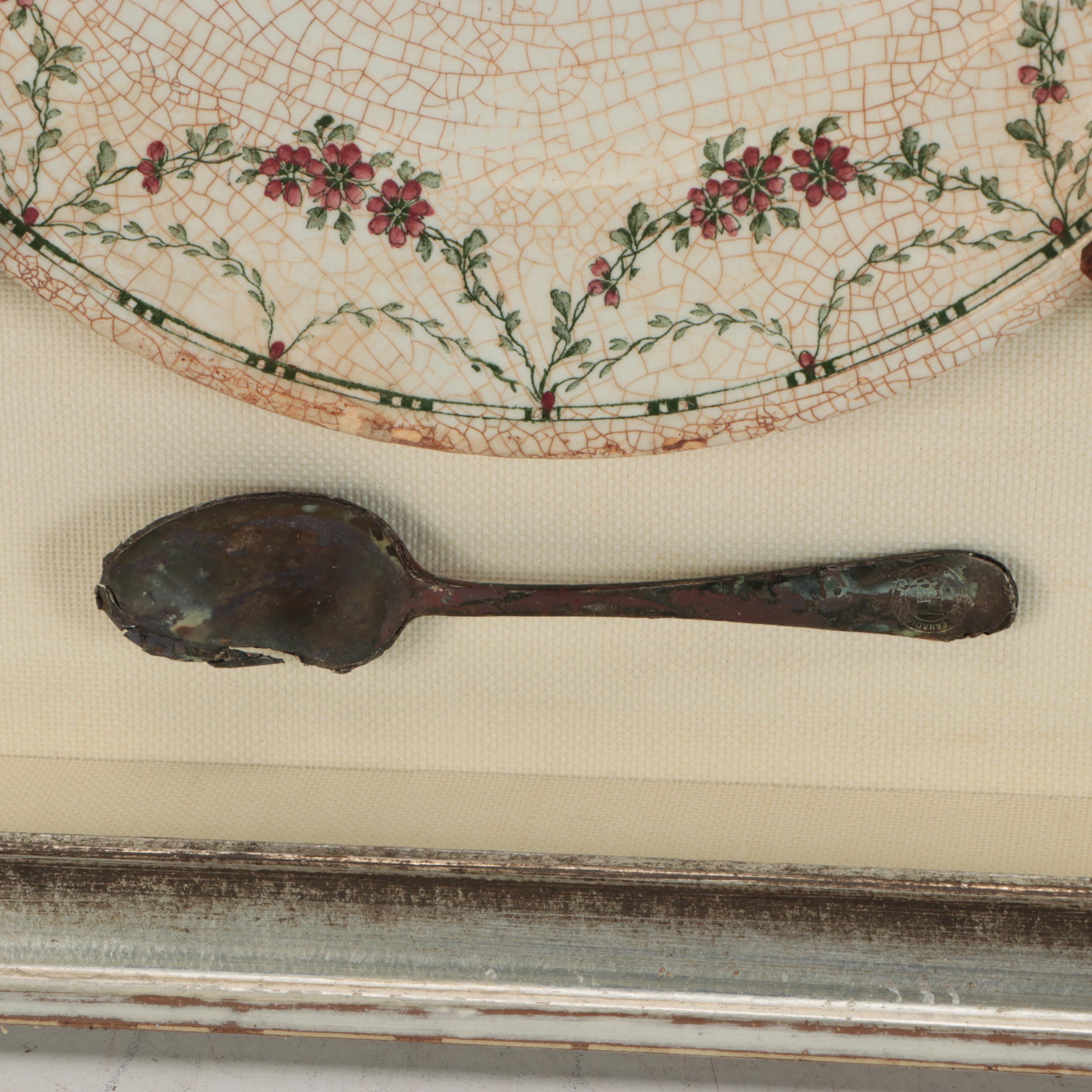 Empress of Ireland Train Menu, Plate, Passenger List and Spoon, Early 20th C.