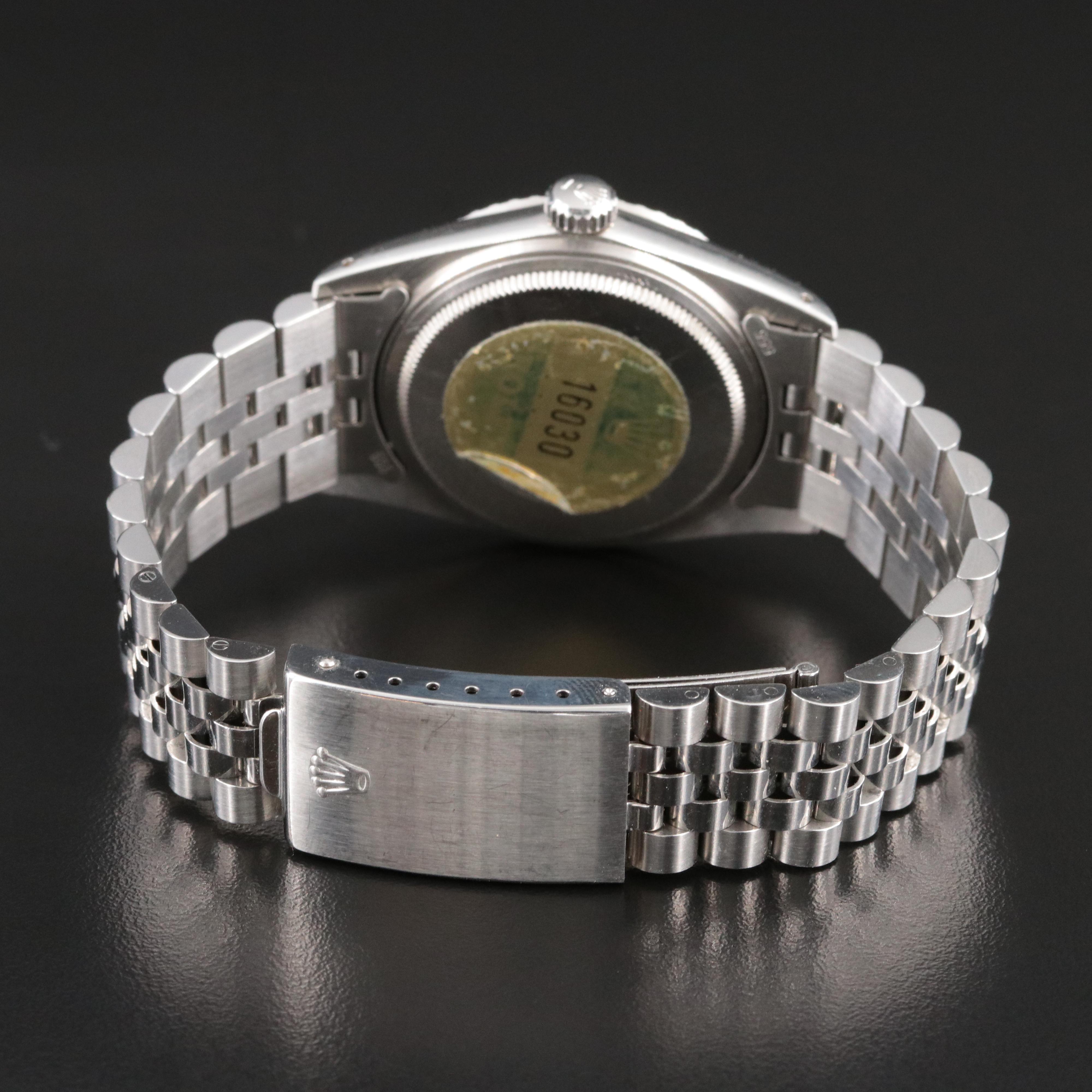 1983 Rolex Datejust Engine Turned Bezel Steel Watch