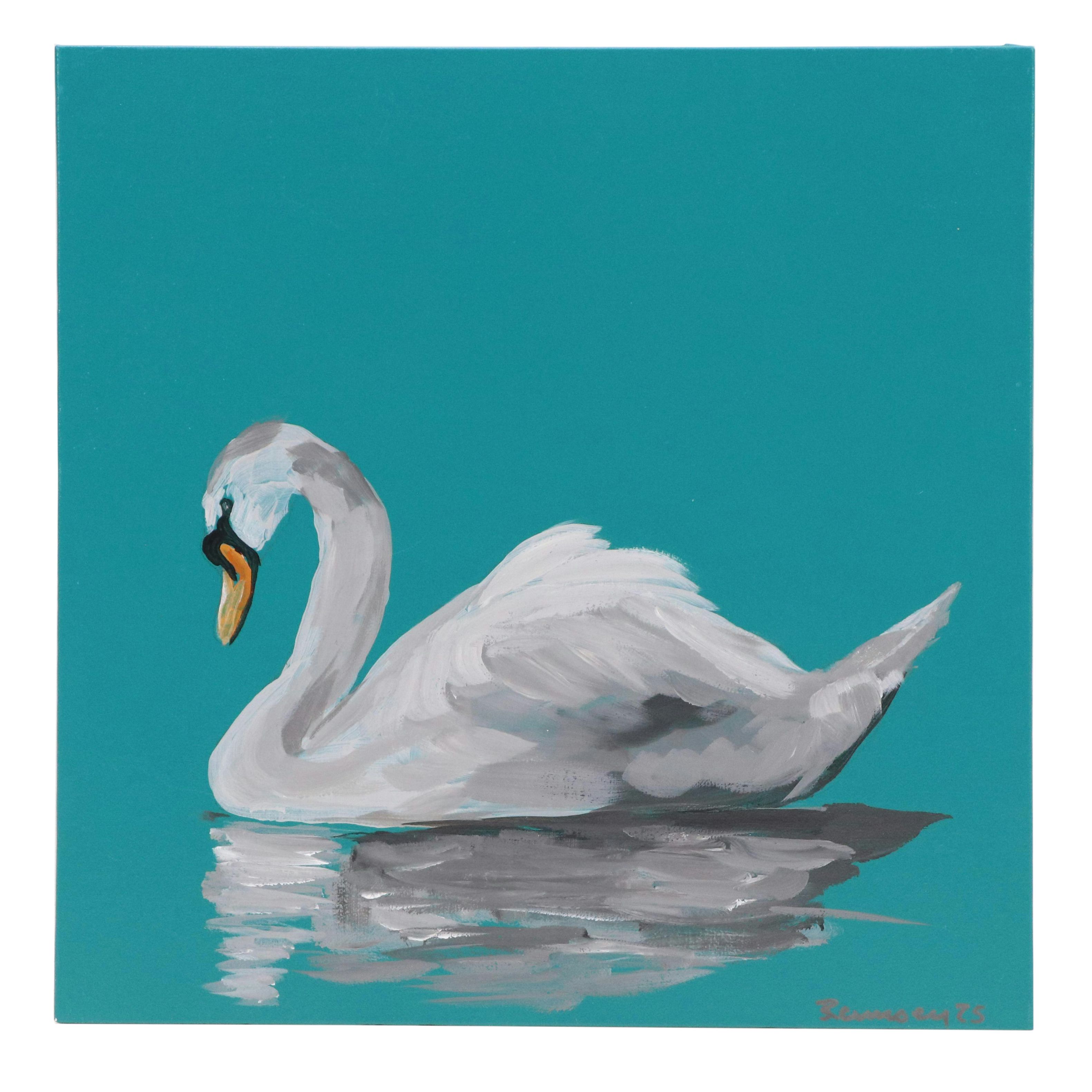 Joshua Ramsey Acrylic Painting "Swan," 2025