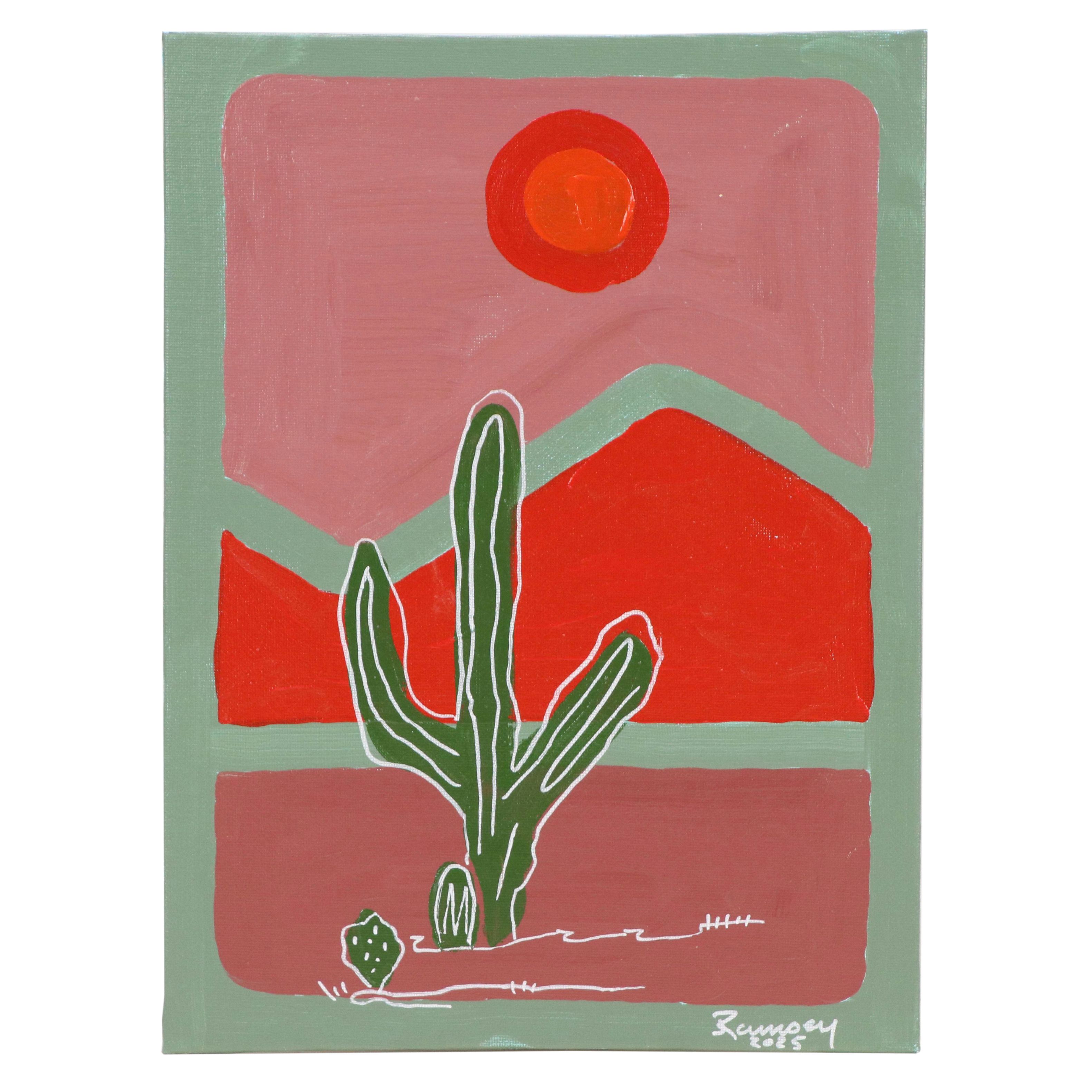Joshua Ramsey Southwestern Landscape Acrylic Painting "Desert Sunset," 2025