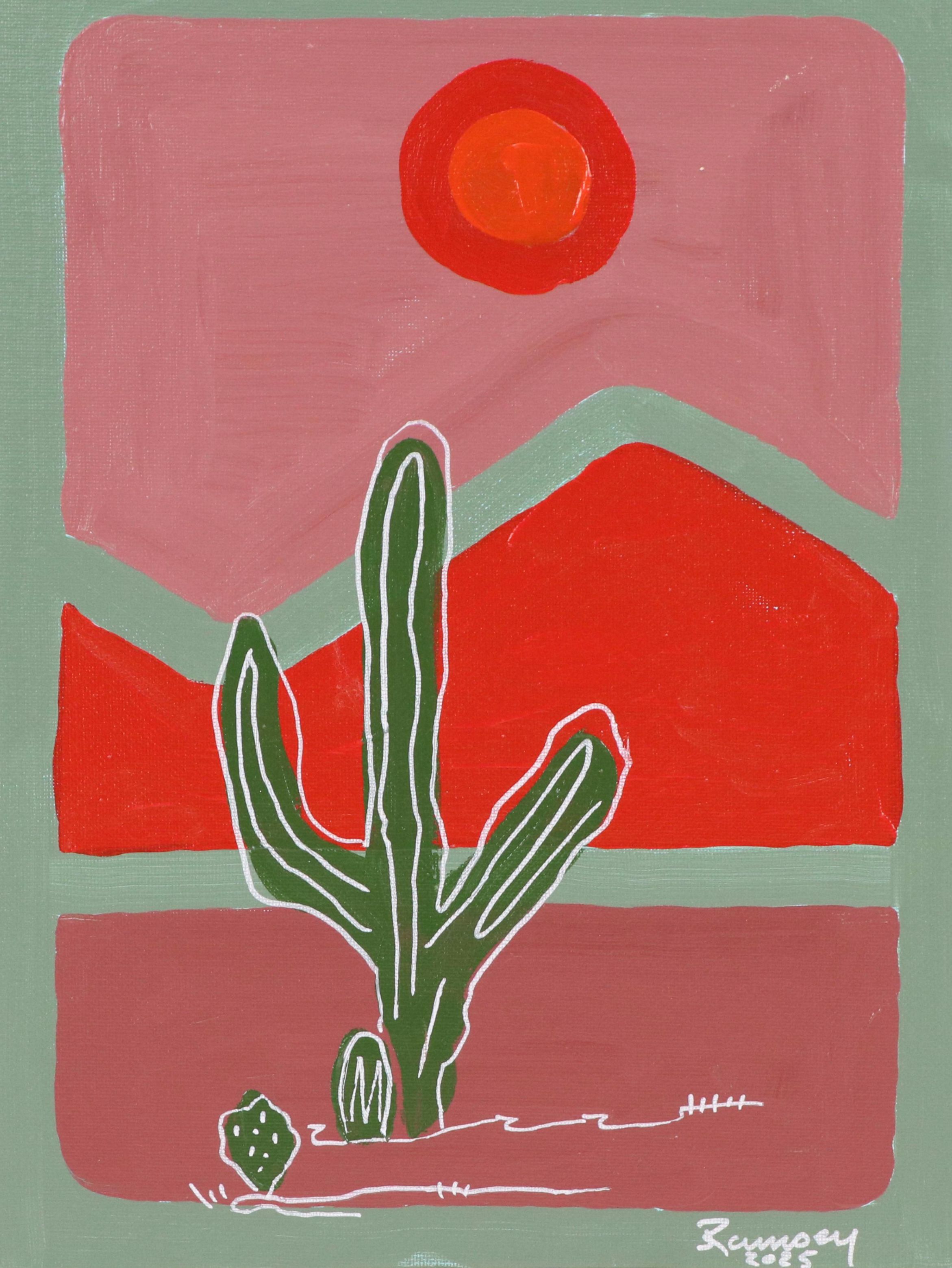 Joshua Ramsey Southwestern Landscape Acrylic Painting "Desert Sunset," 2025