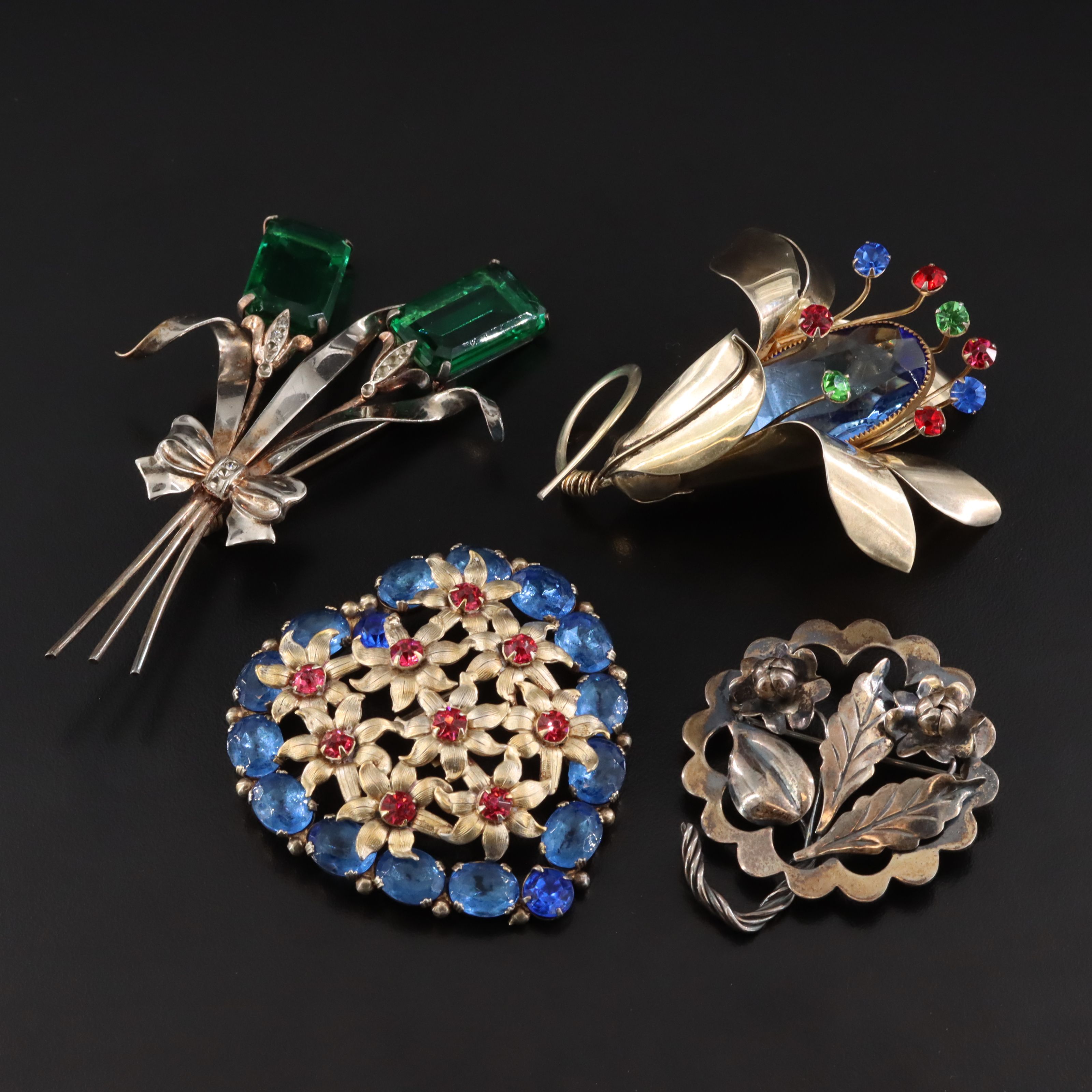Sandor and Sterling Retro Brooch Collection