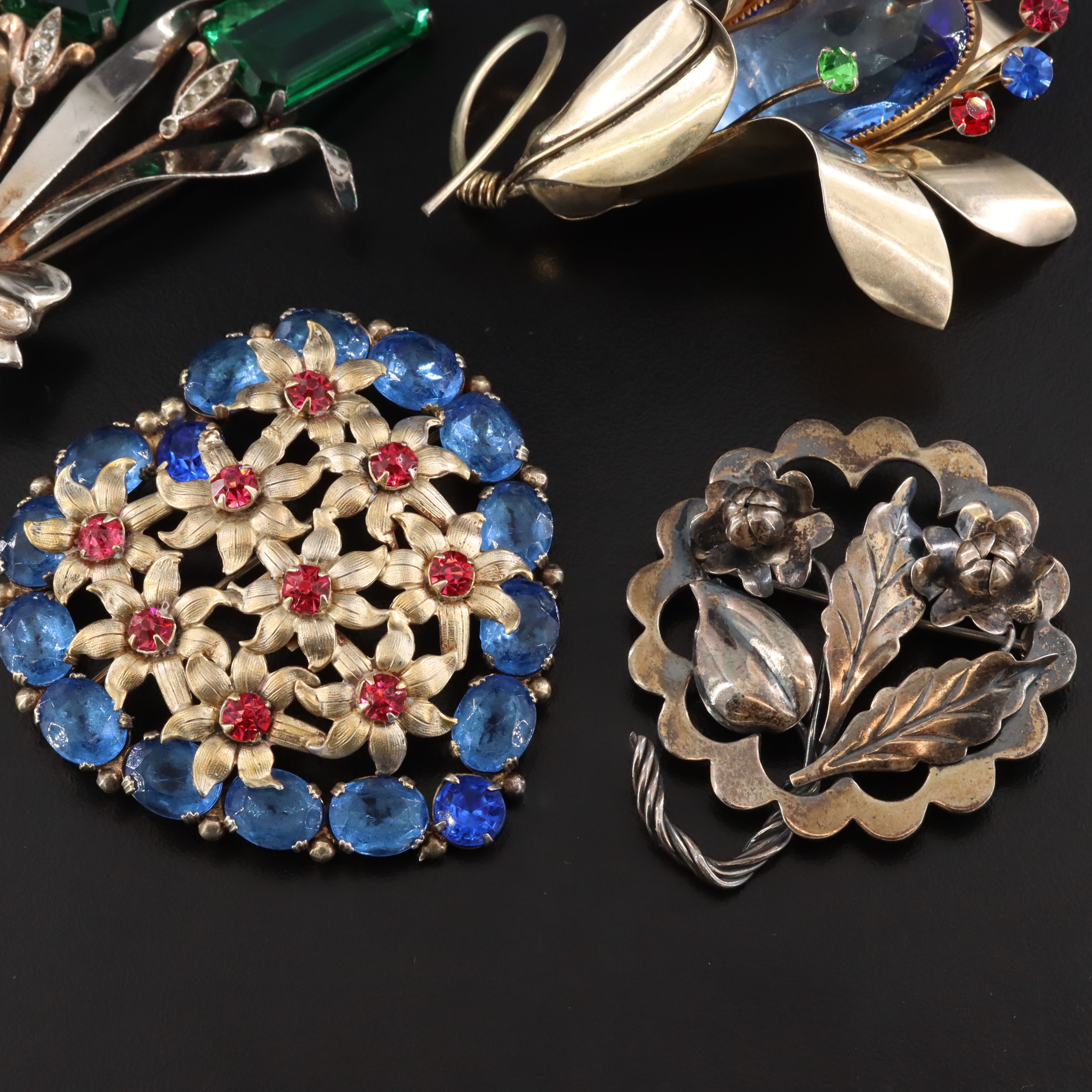 Sandor and Sterling Retro Brooch Collection
