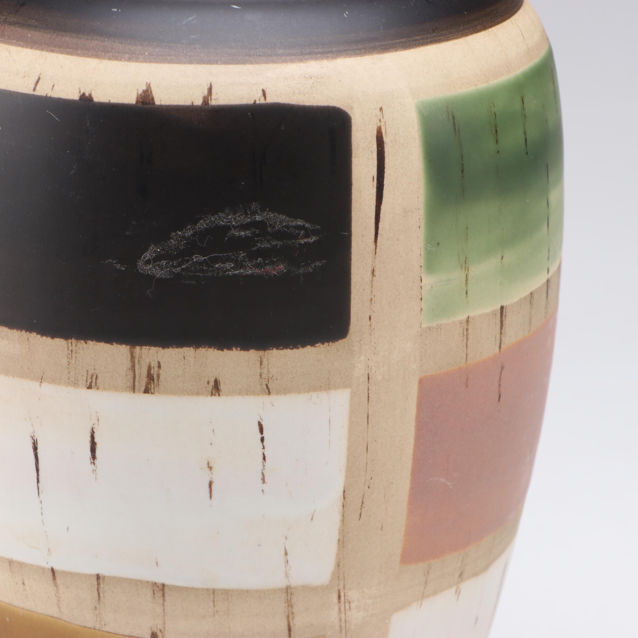 Geometric Pattern Ceramic Vase