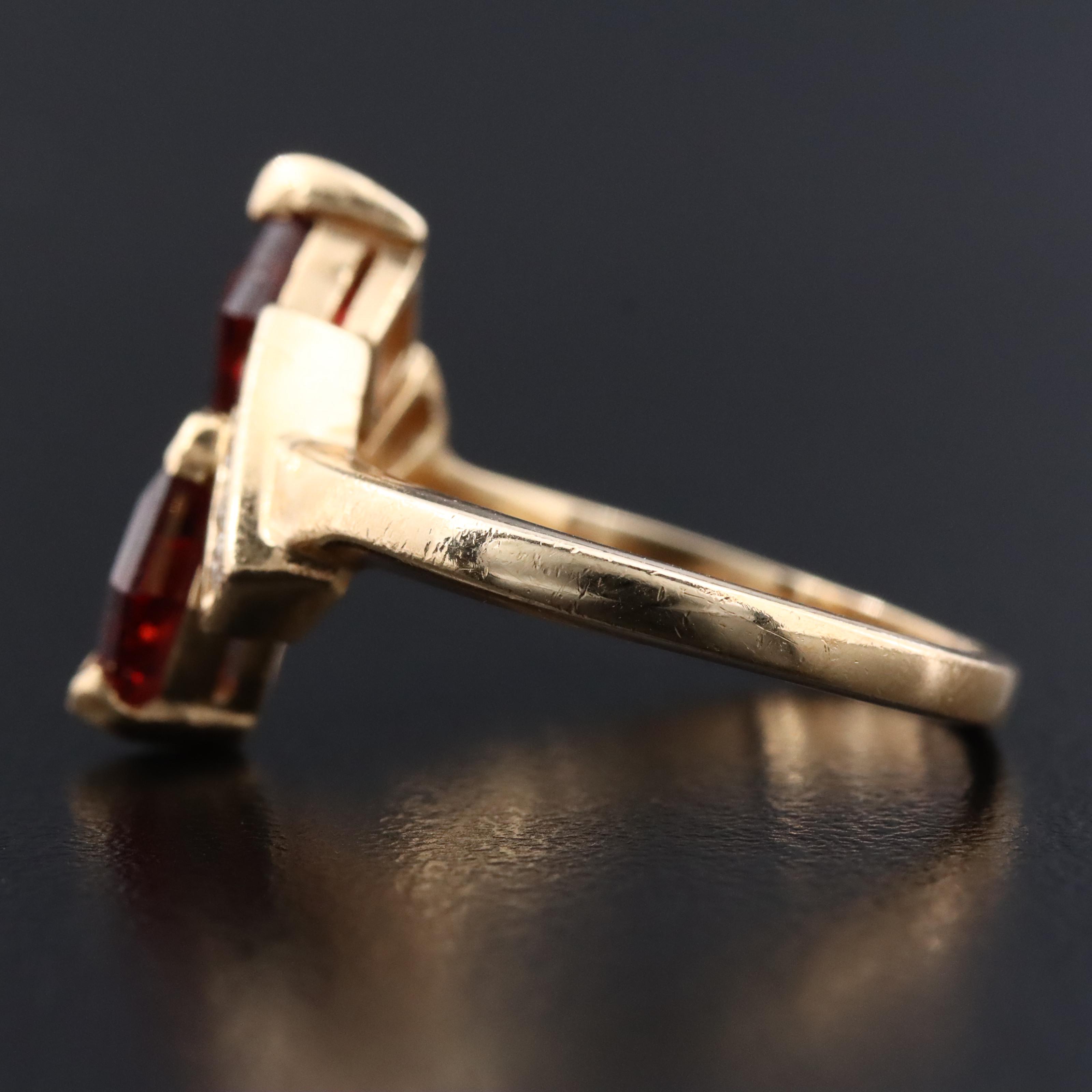 14K Garnet and Diamond Ring