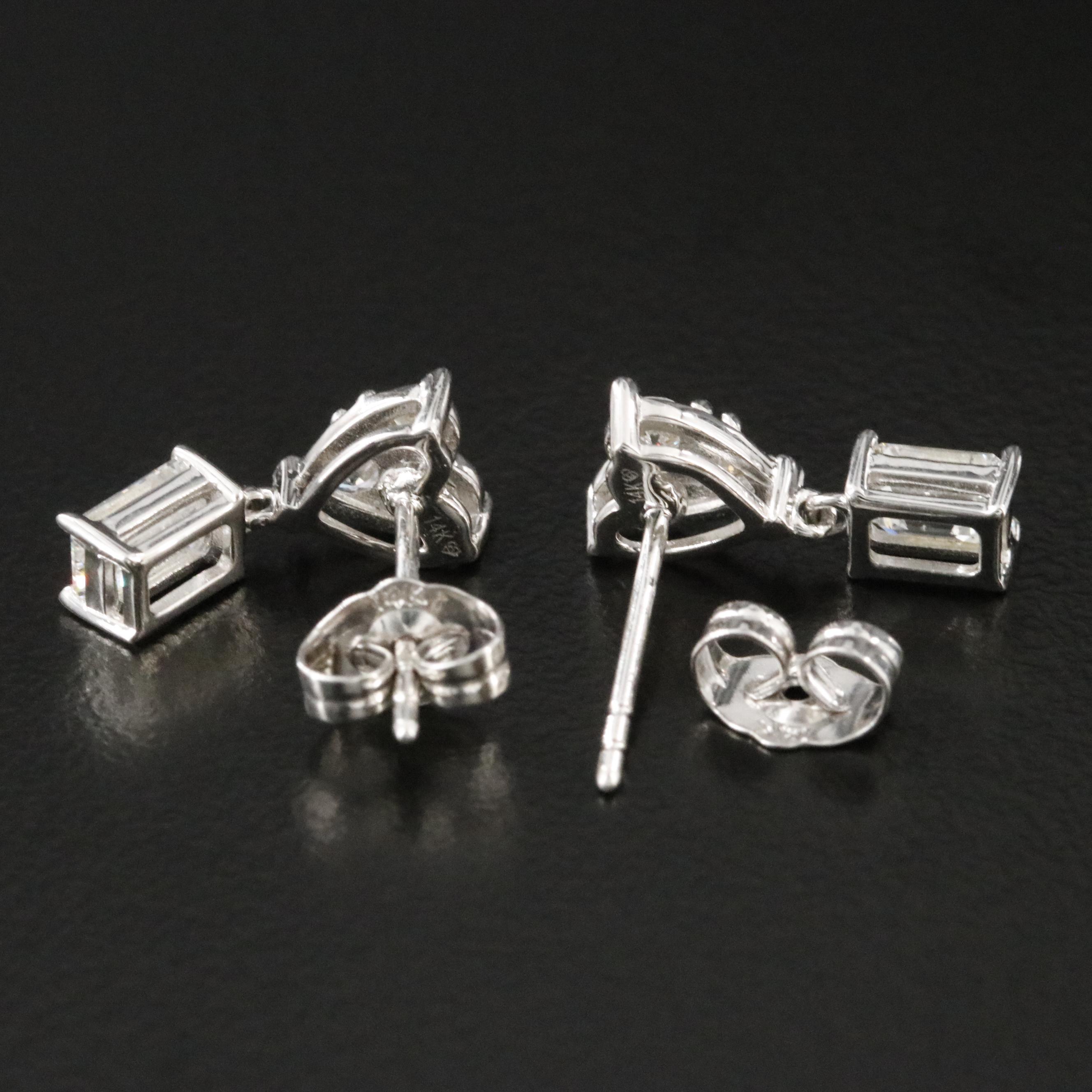 14K 1.22 CTW Lab Grown Diamond Drop Earrings