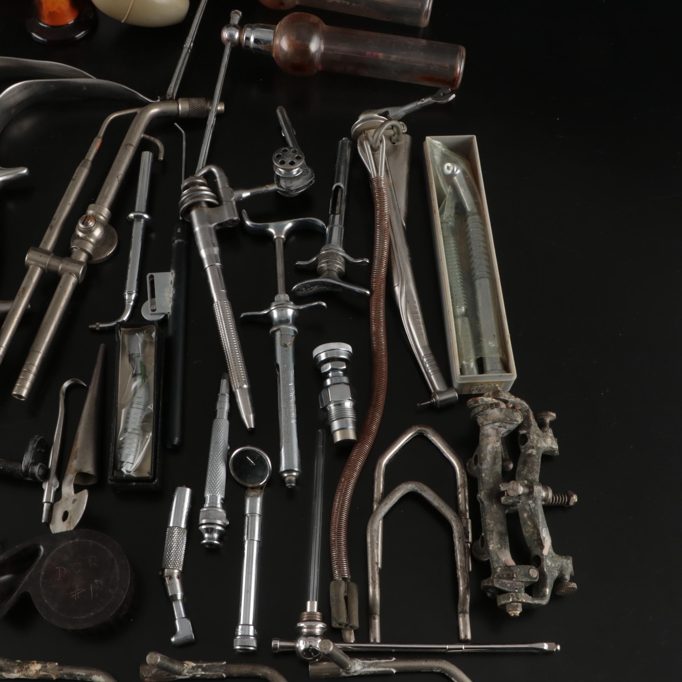 Novol Anestube Syringe with Glass Atomizers and More Vintage Dental Tools