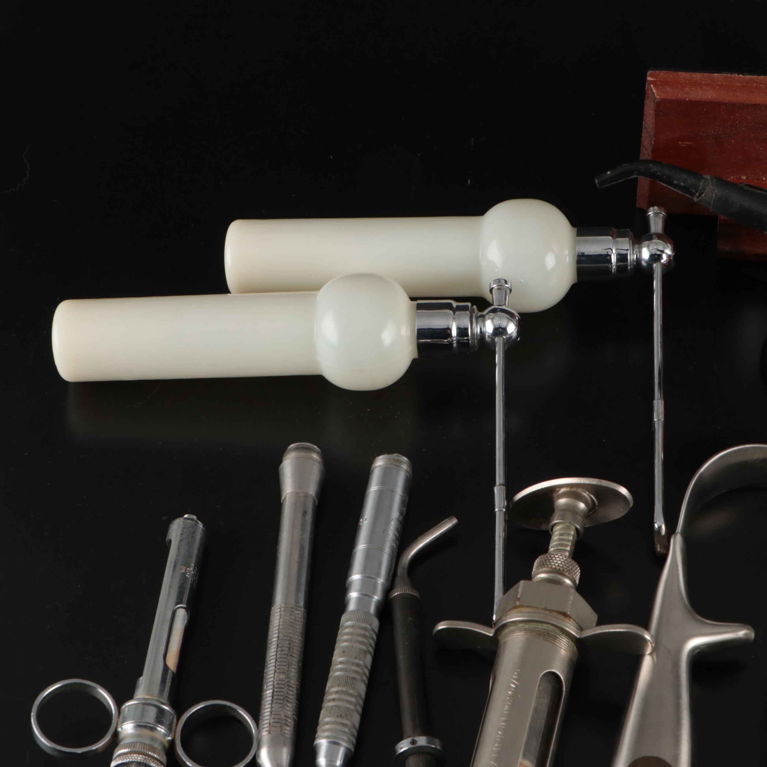 Novol Anestube Syringe with Glass Atomizers and More Vintage Dental Tools