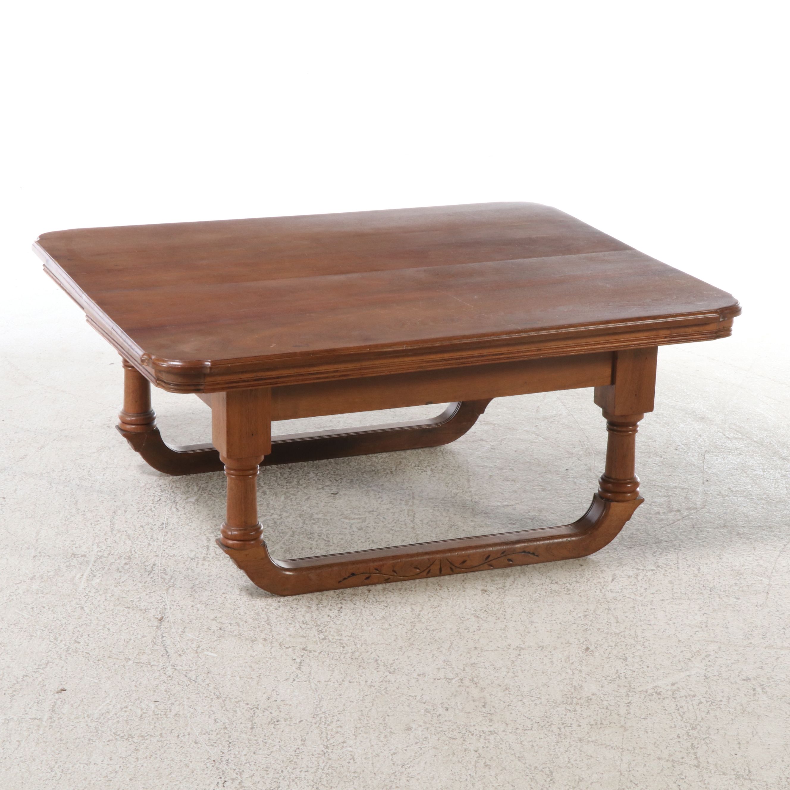 Arts & Crafts Style Wooden Coffee Table with Extending Leaves