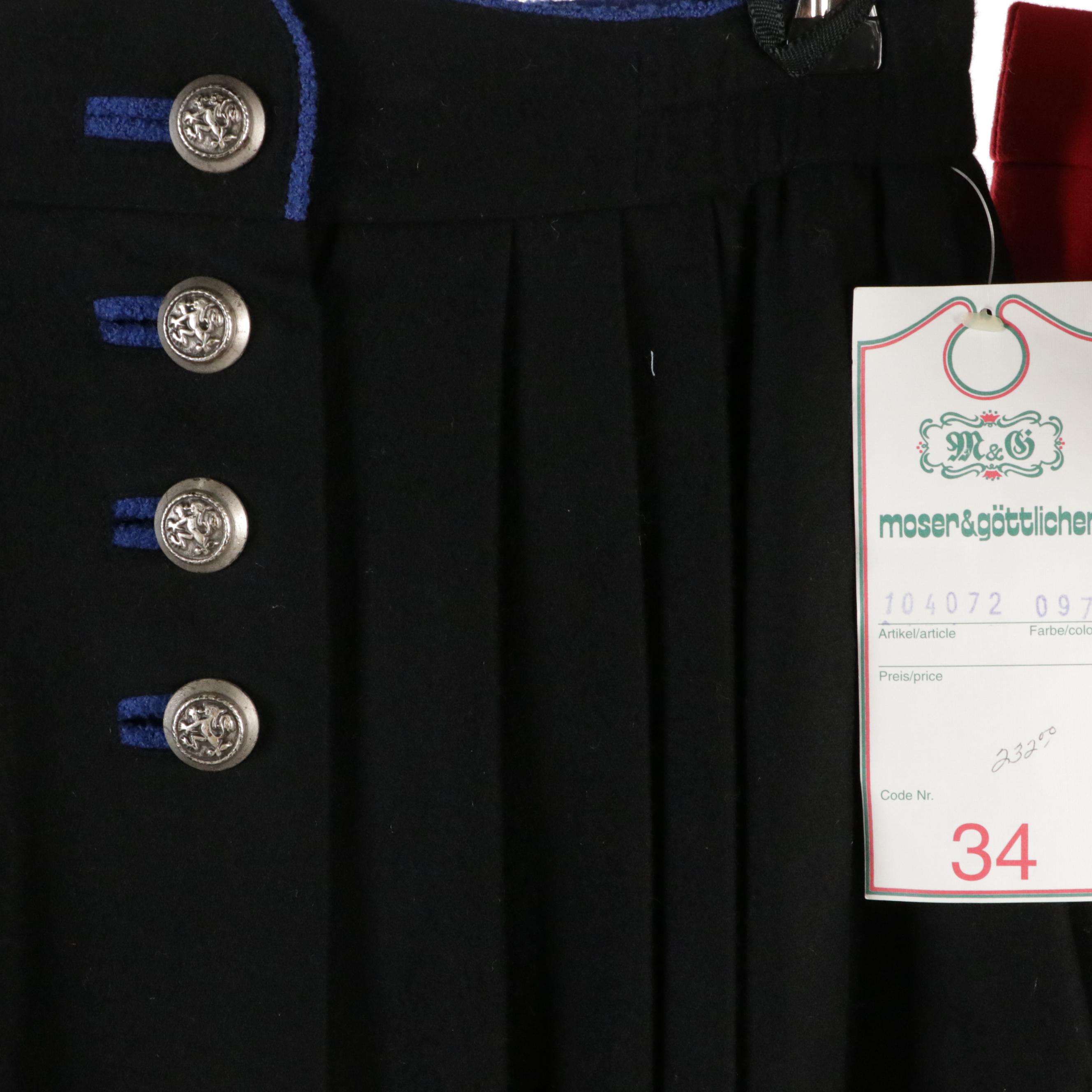 Trachtenmoden Alpentraum Pleated Midi Skirts, Crop Jacket, and Cardigan in Wool