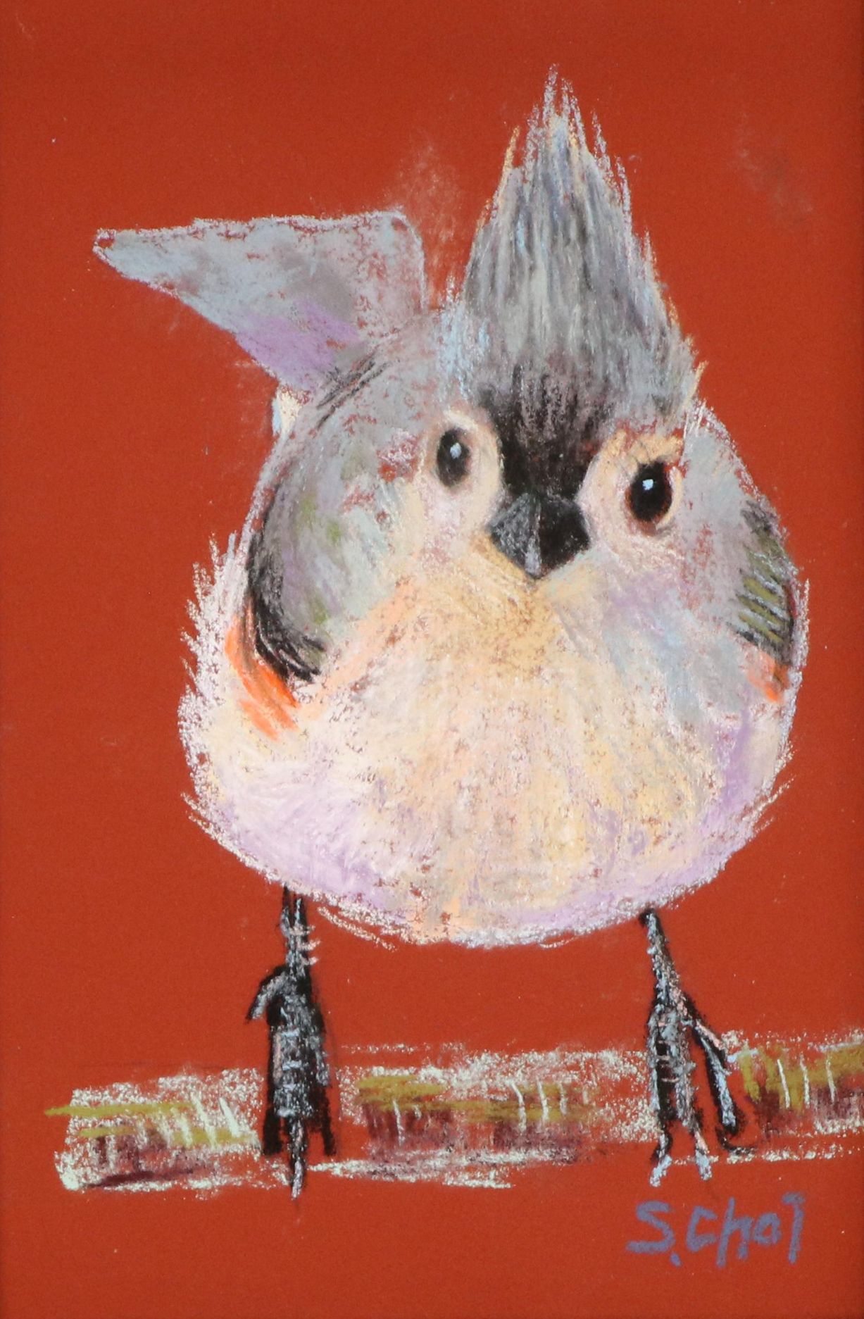 Sunkyung Choi Pastel Drawing of Bird, 21st Century