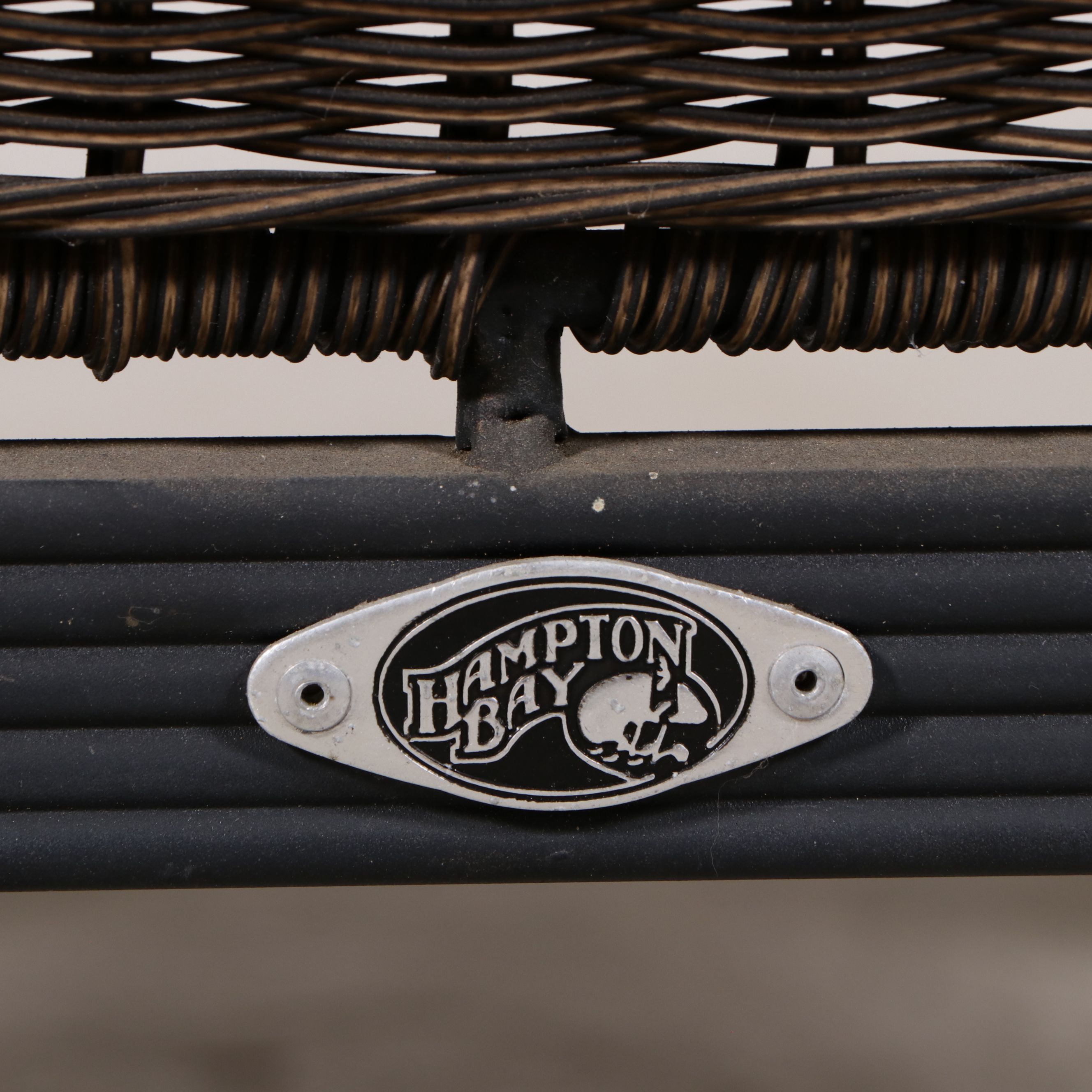 Hampton Bay Metal and Resin Wicker Patio Armchair, Rocking Chair, and Ottoman