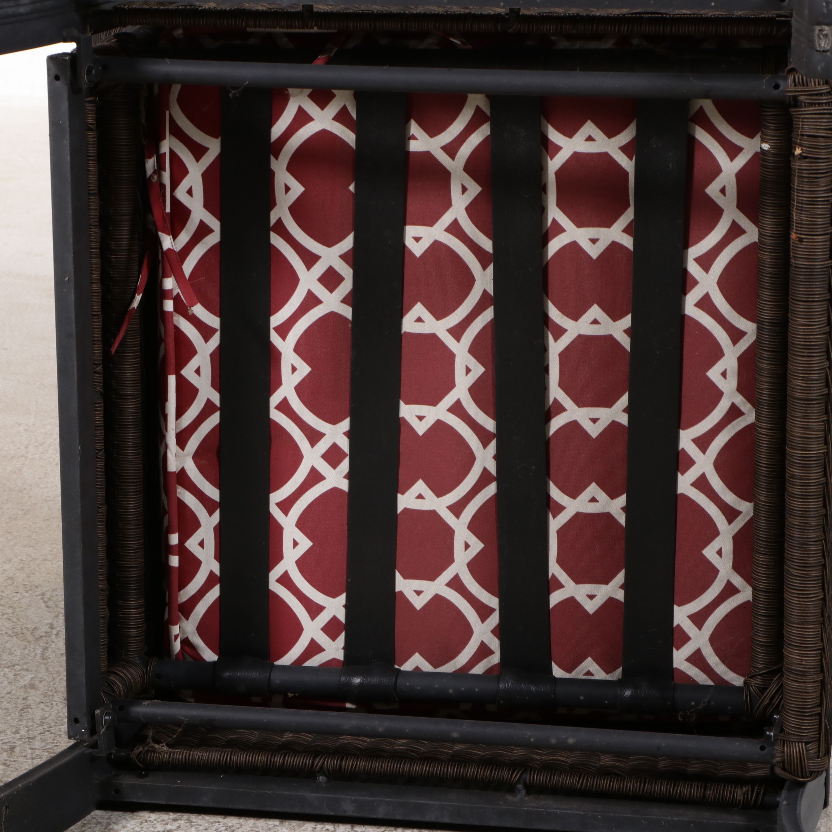 Hampton Bay Metal and Resin Wicker Patio Armchair, Rocking Chair, and Ottoman