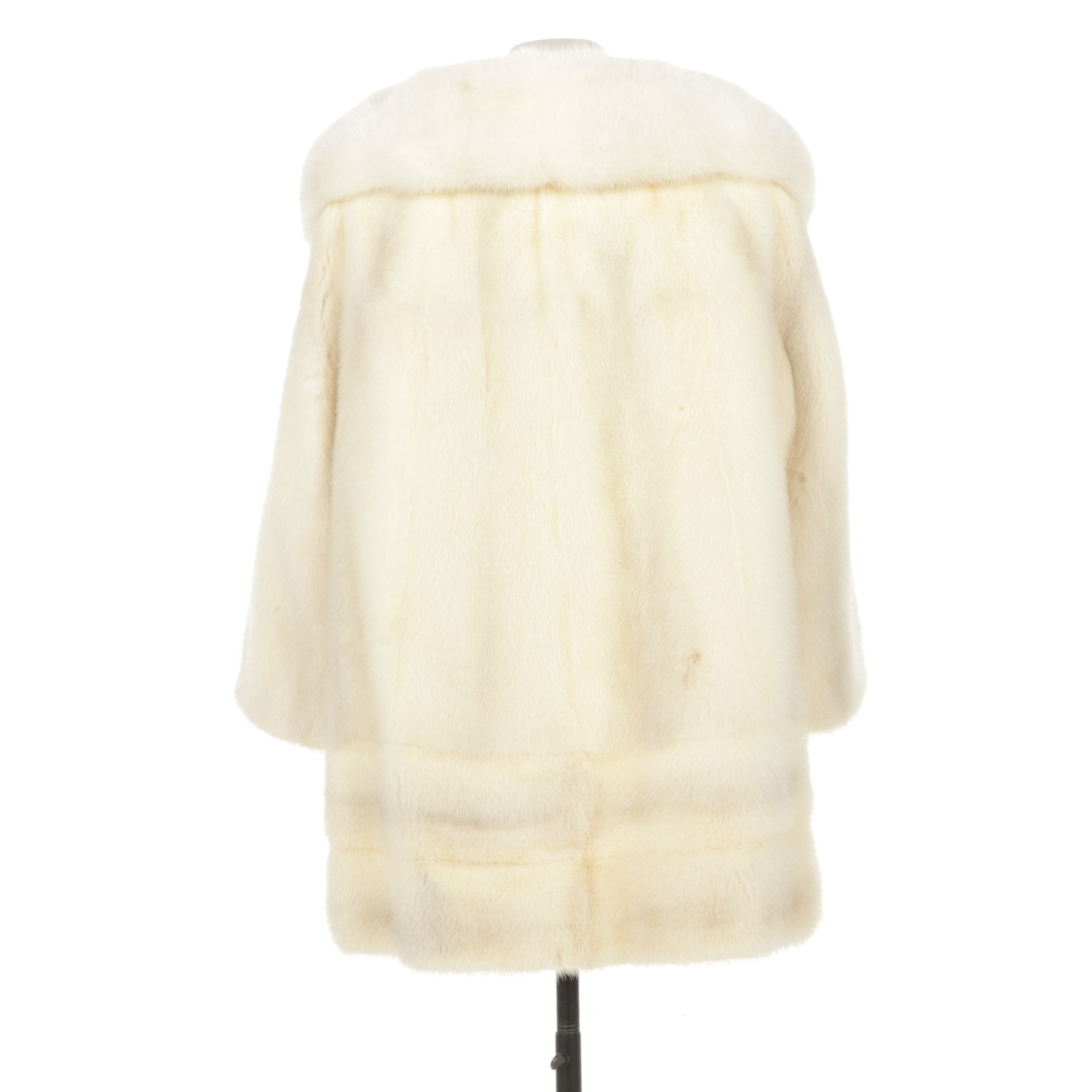 White Mink Fur Open-Front Swing Jacket