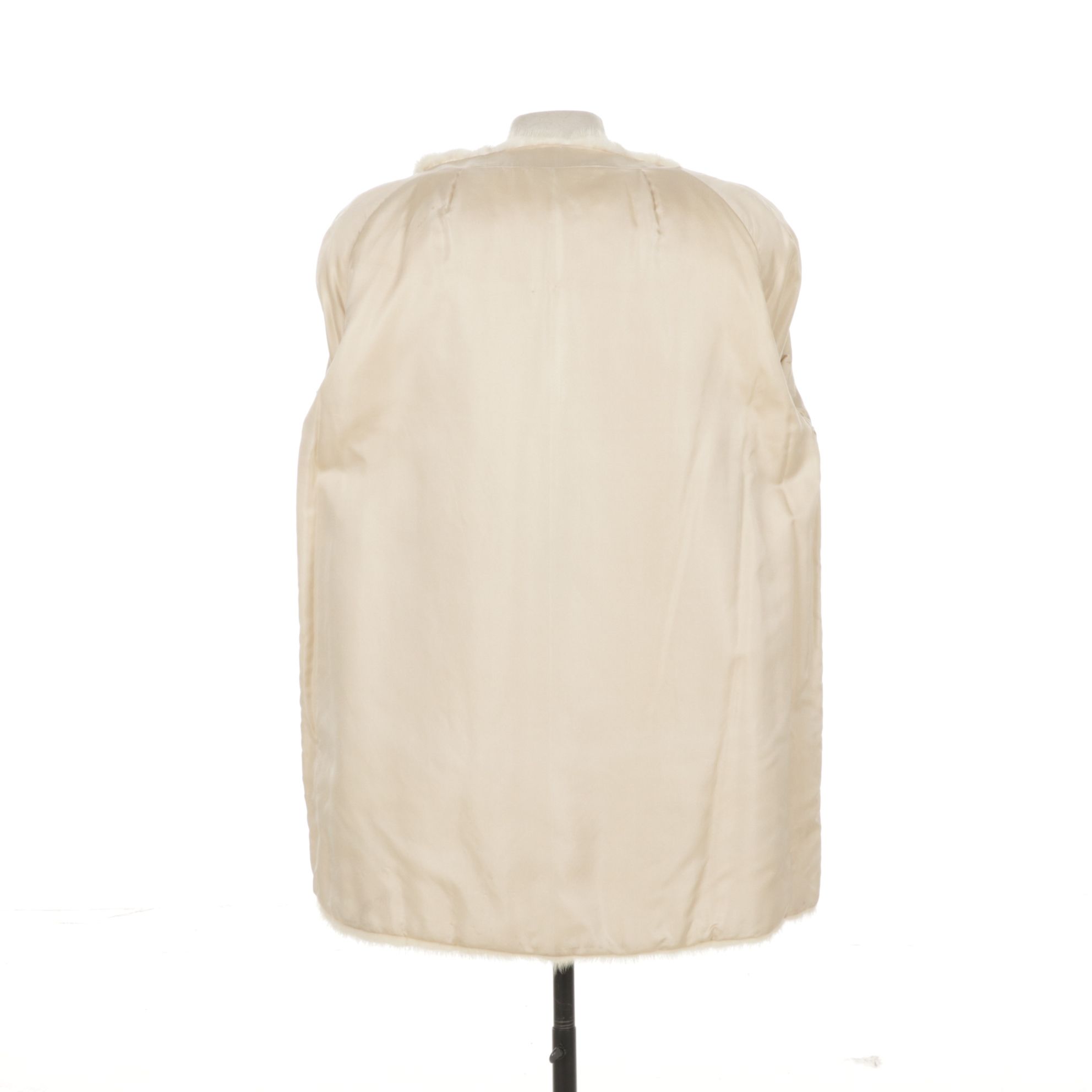 White Mink Fur Open-Front Swing Jacket