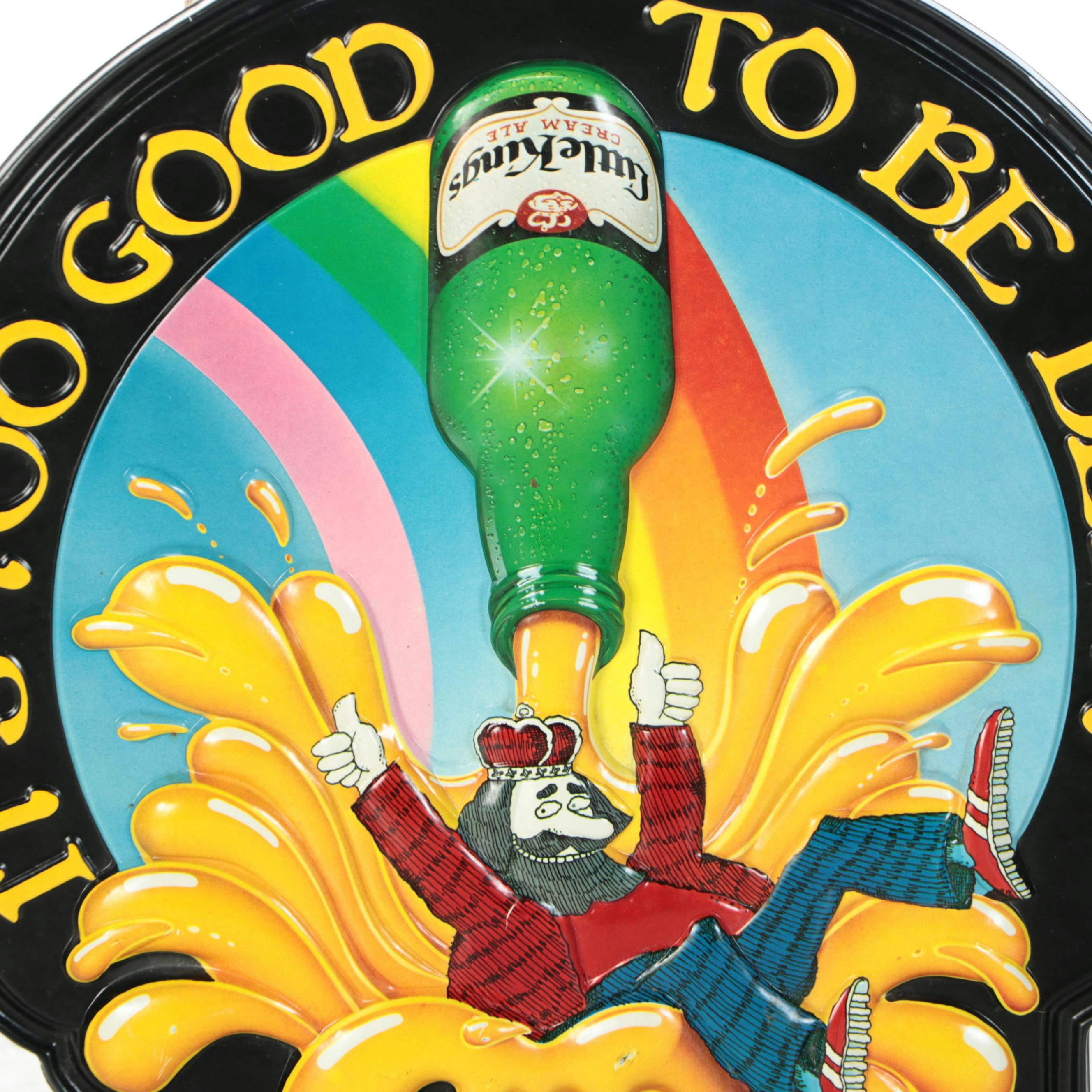 Budweiser Bar Sign and Guitar with Other Advertising Signs