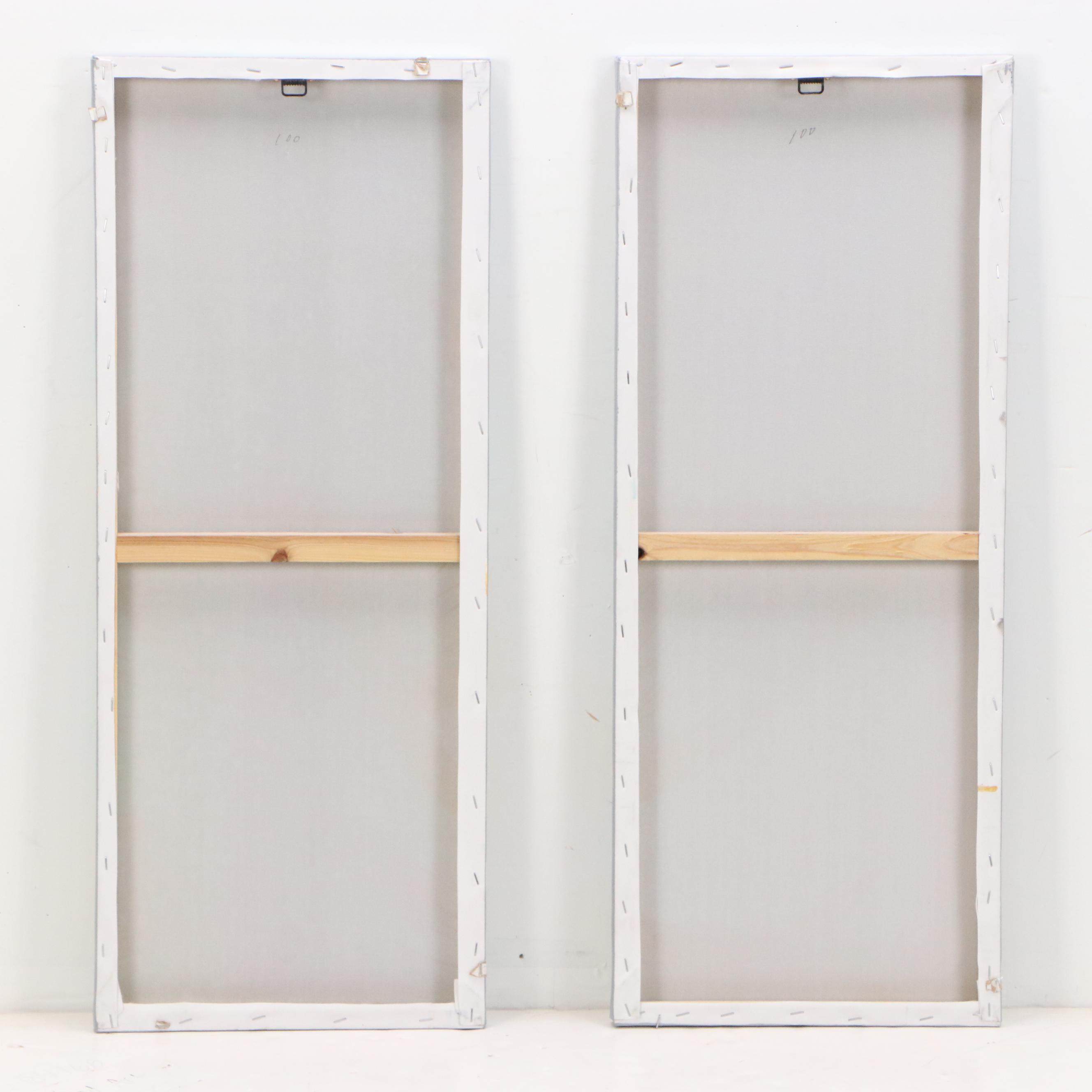 Abstract Acrylic Pentaptych Painting, 21st Century