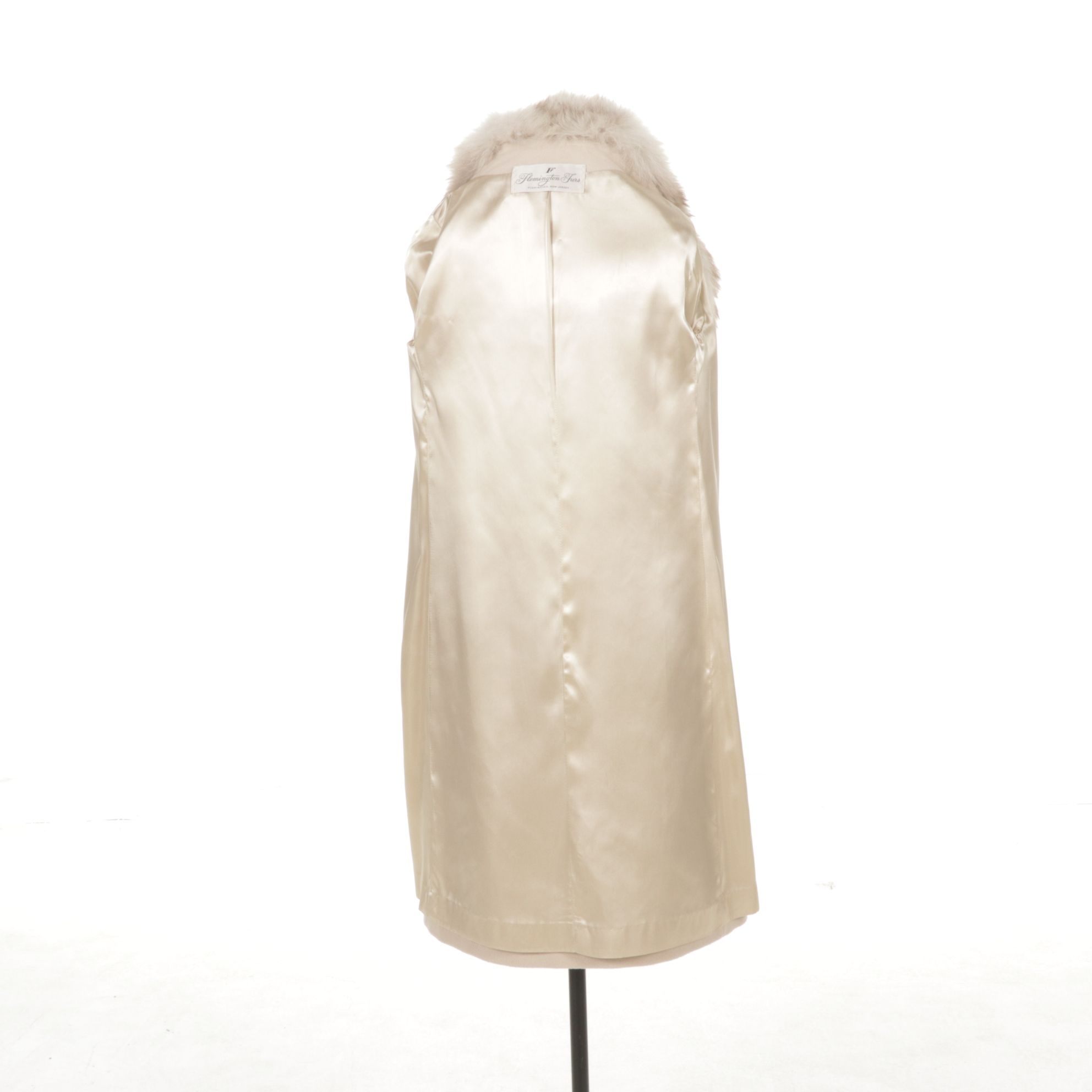 Double-Breasted Cashmere Coat with Fox Fur Collar by Flemington Furs