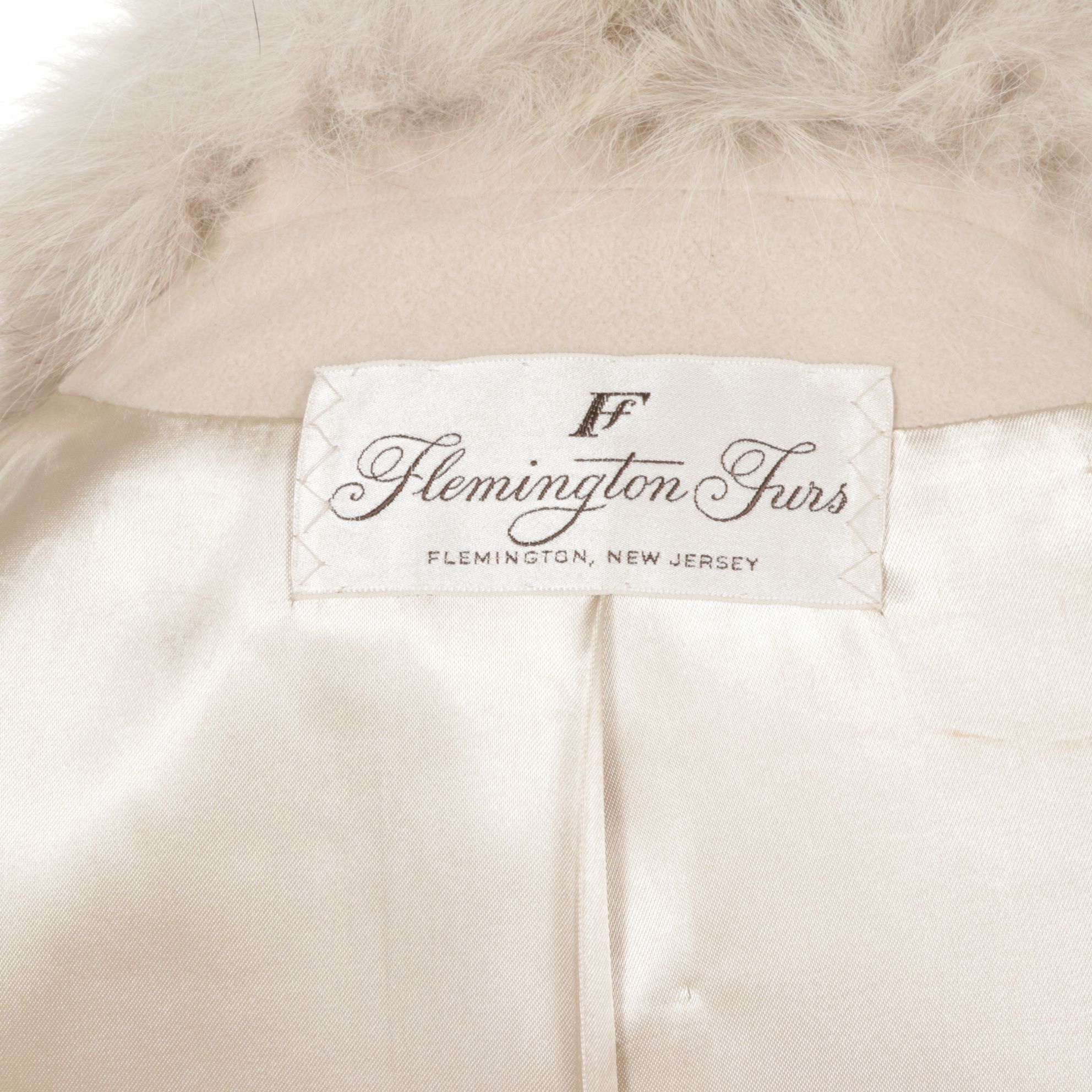 Double-Breasted Cashmere Coat with Fox Fur Collar by Flemington Furs