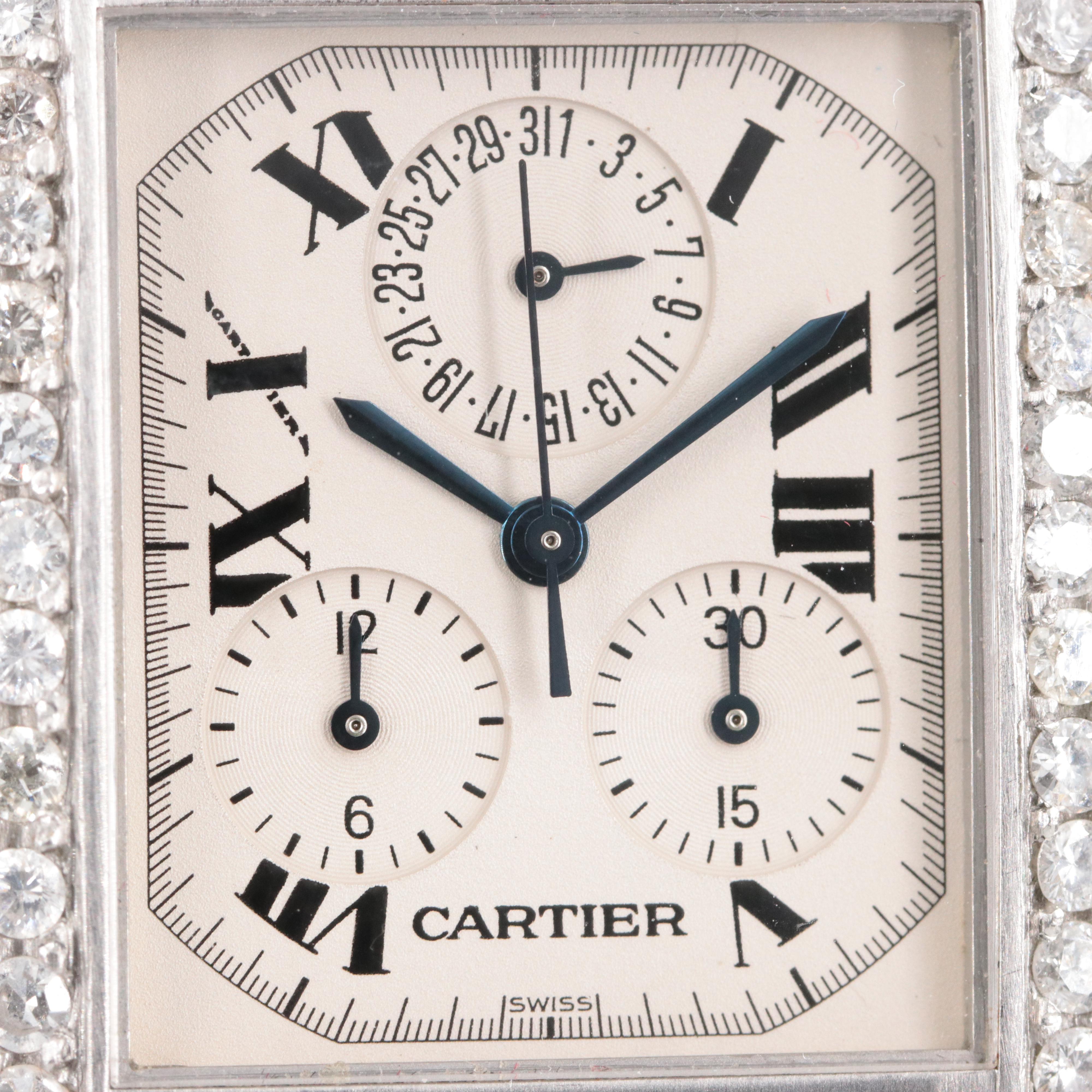 Cartier Tank Française Chronoflex Custom Diamond Watch