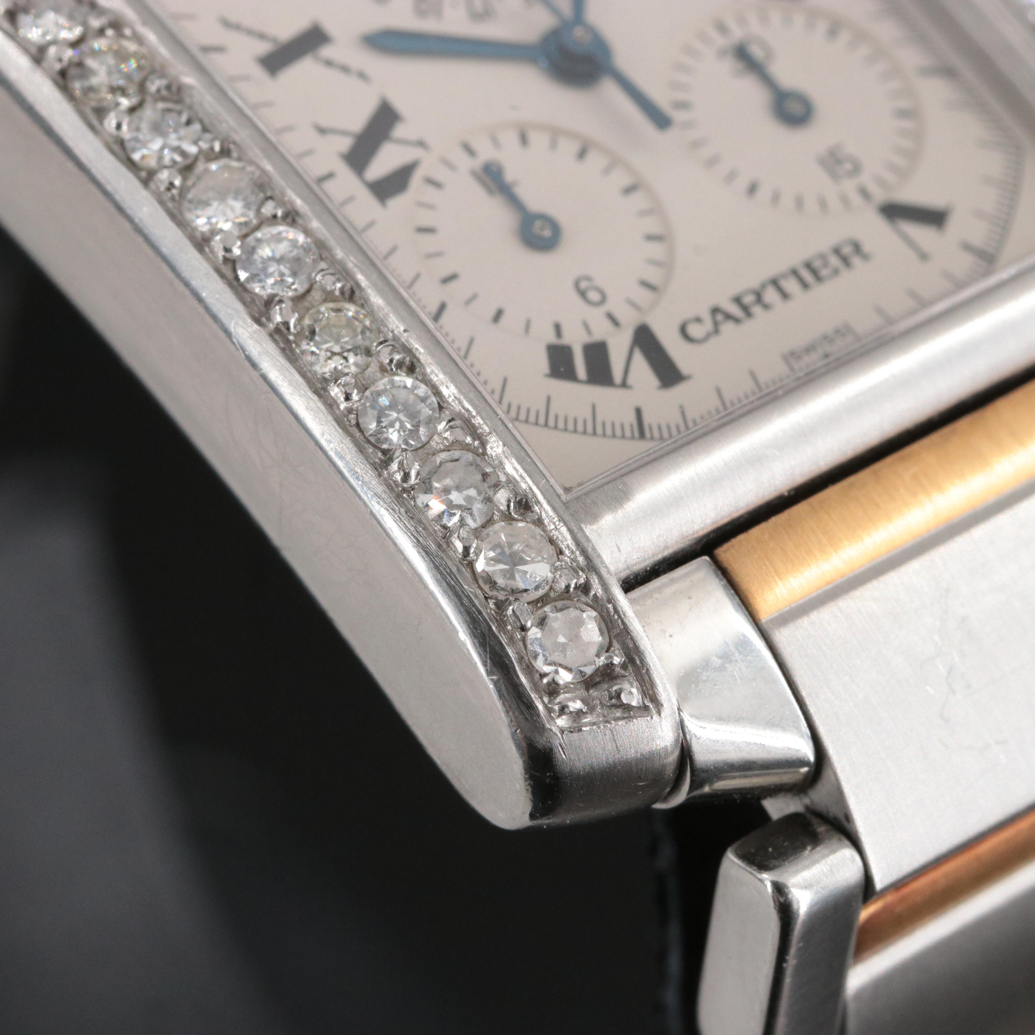 Cartier Tank Française Chronoflex Custom Diamond Watch