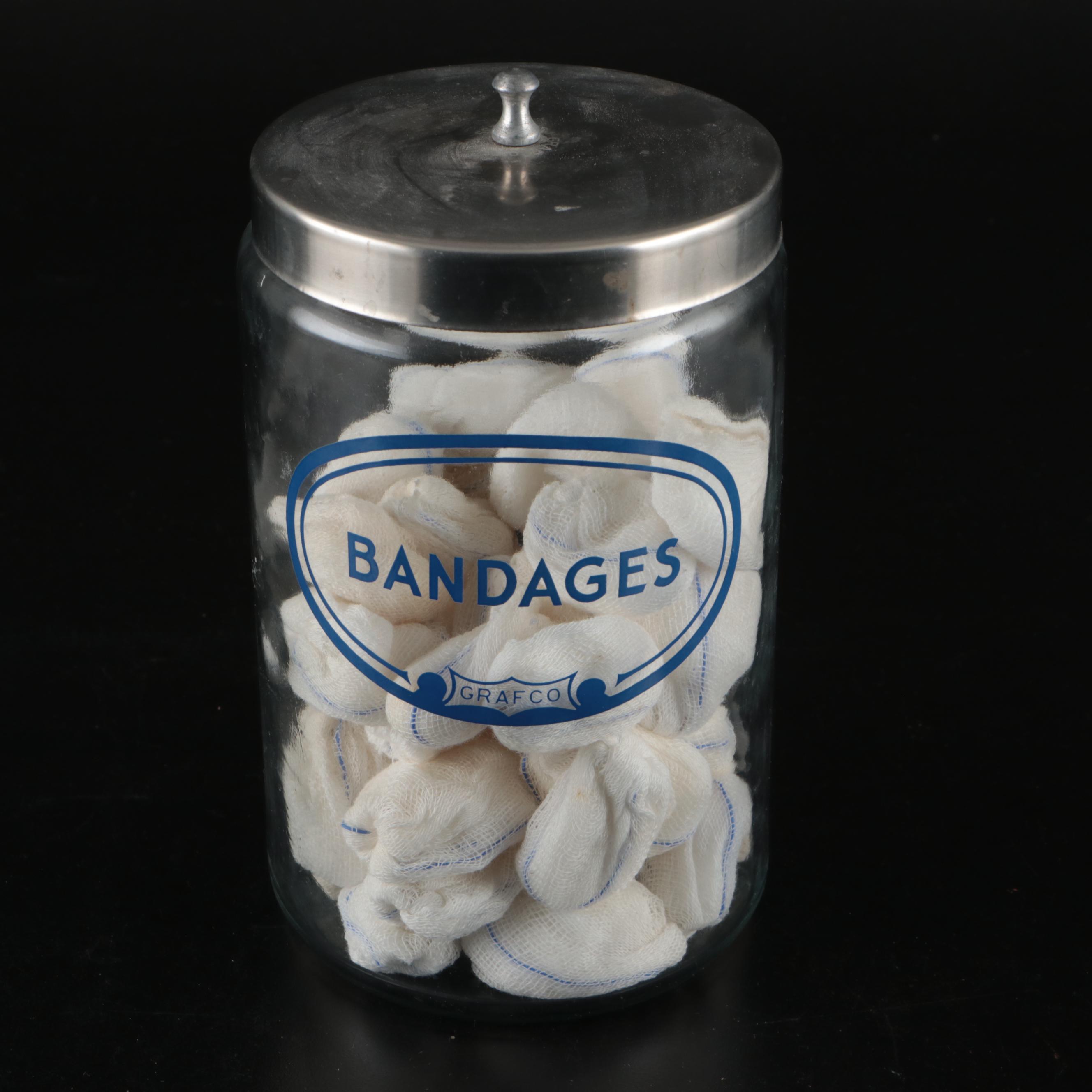 Grafco Bandage and Other Stainless Steel Medical Storage Canisters