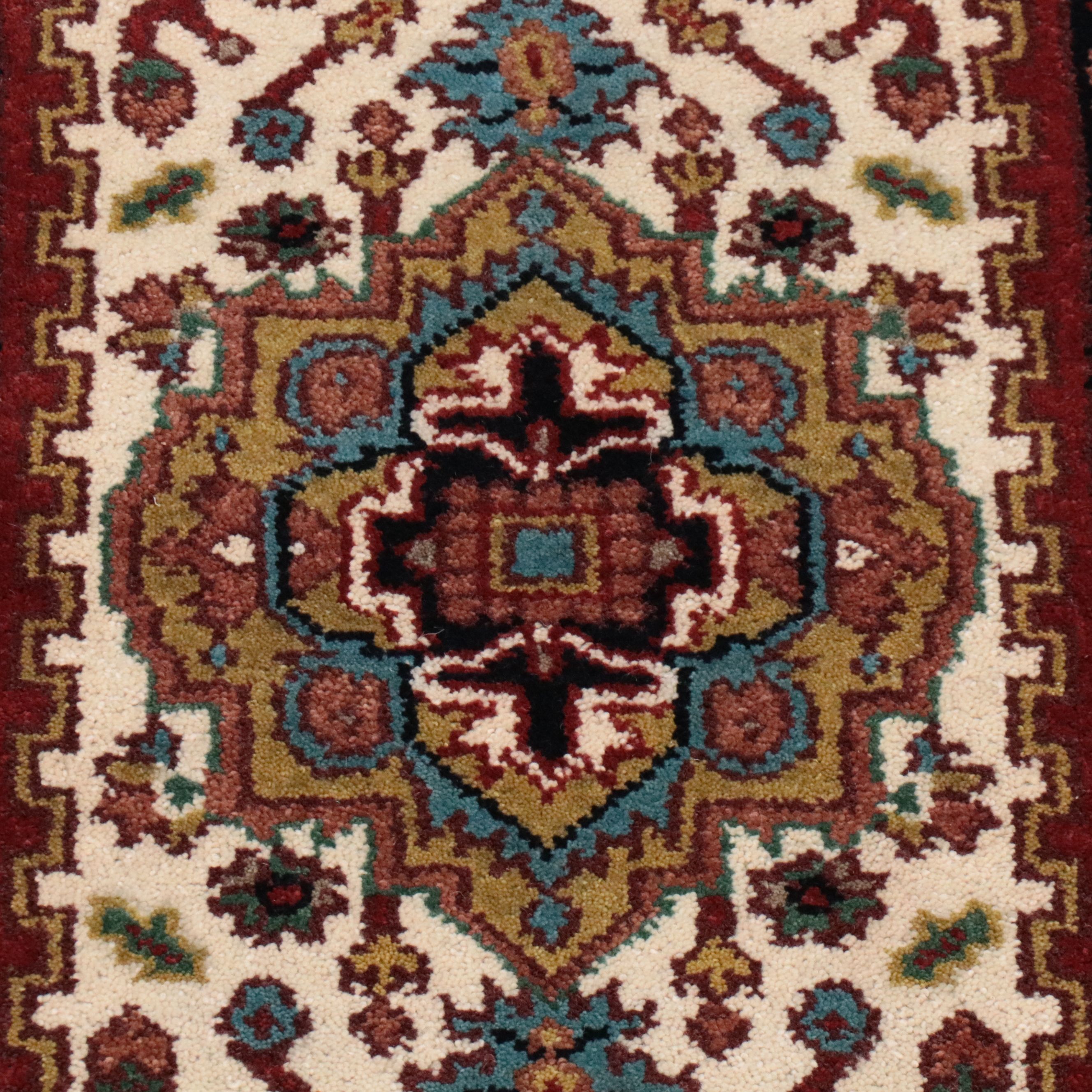 2'7 x 8'9 Hand-Knotted Indo-Persian Serapi Carpet Runner