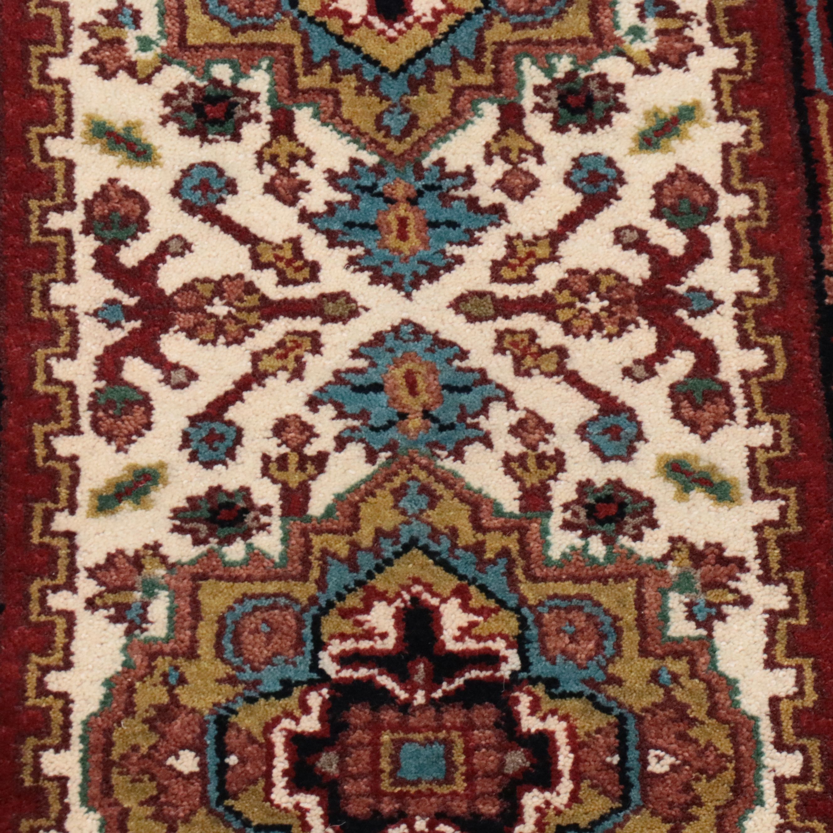 2'7 x 8'9 Hand-Knotted Indo-Persian Serapi Carpet Runner
