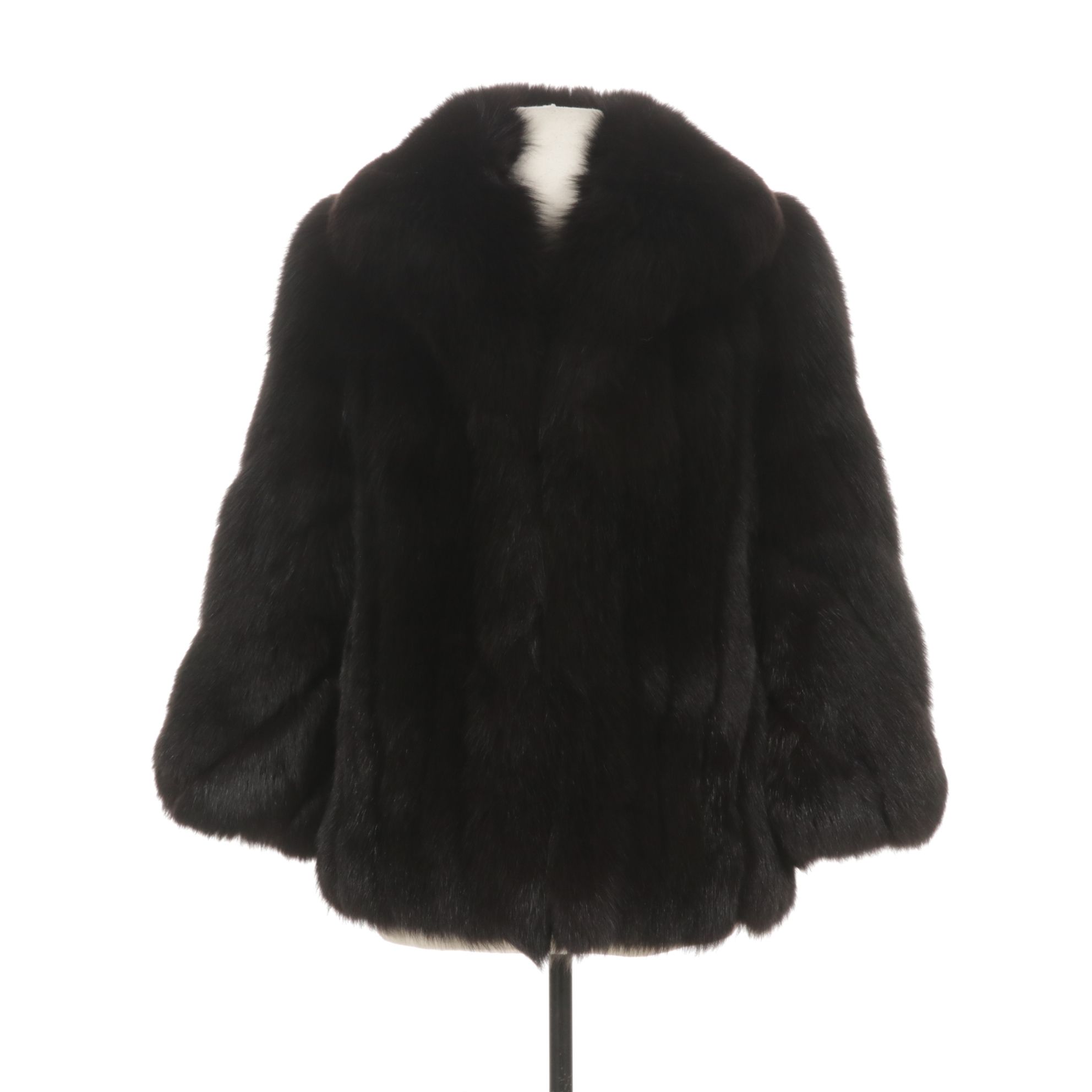 Black Dyed Fox Fur Jacket