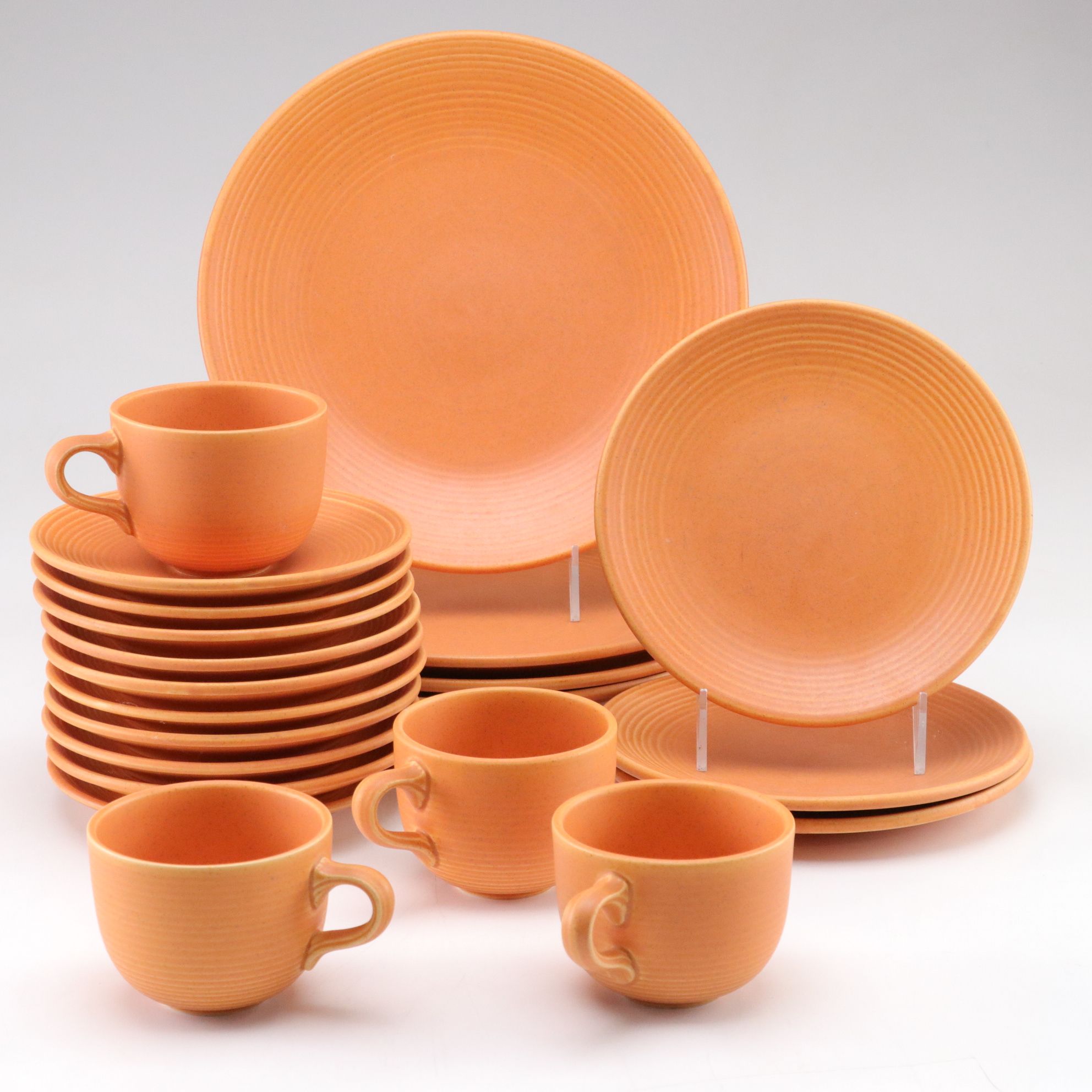 Royal Stone Orange Stoneware Dinner Plates, Flat Cups & More