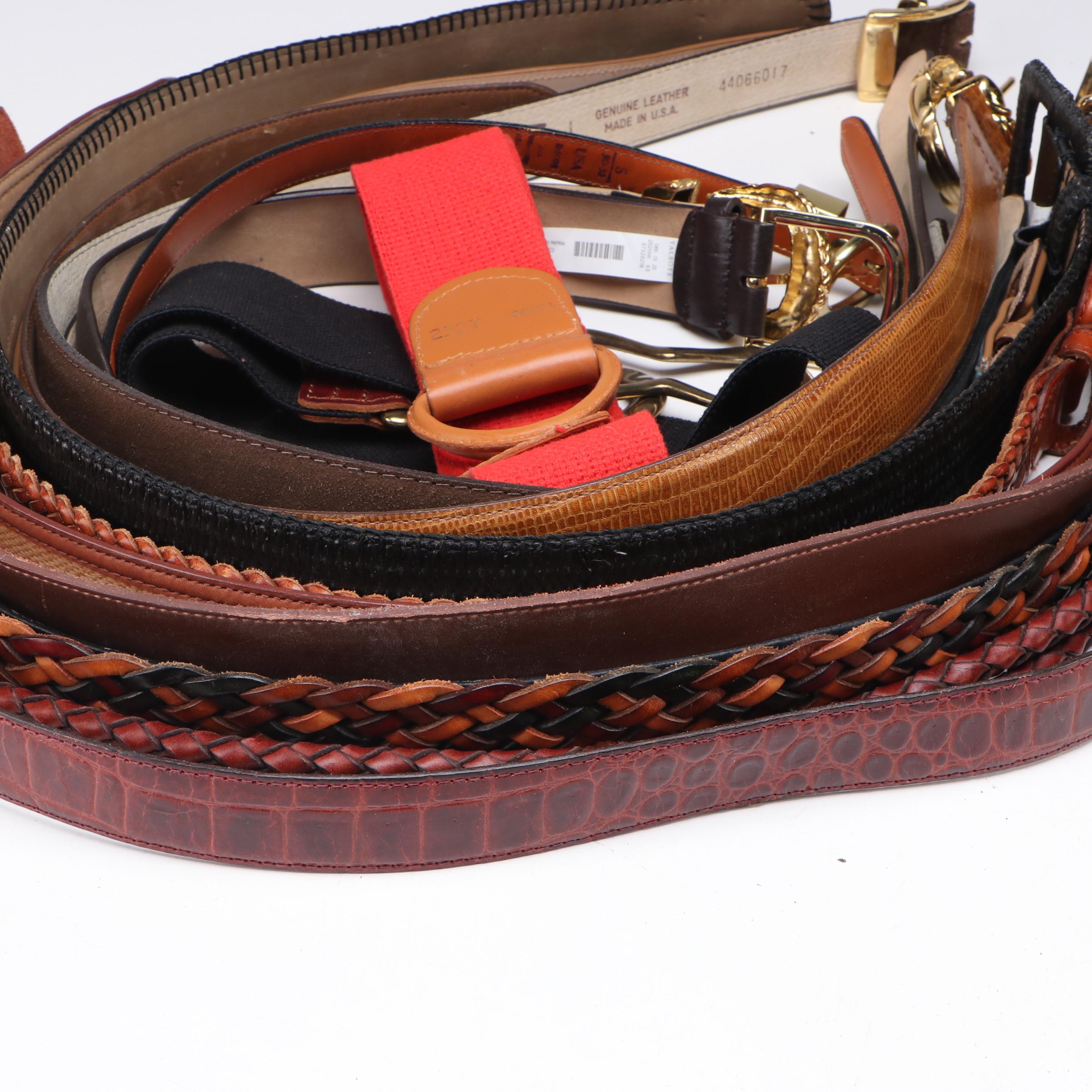 Talbots Alligator, Leather, Woven Leather & Lauren Ralph Lauren Stretch Belts