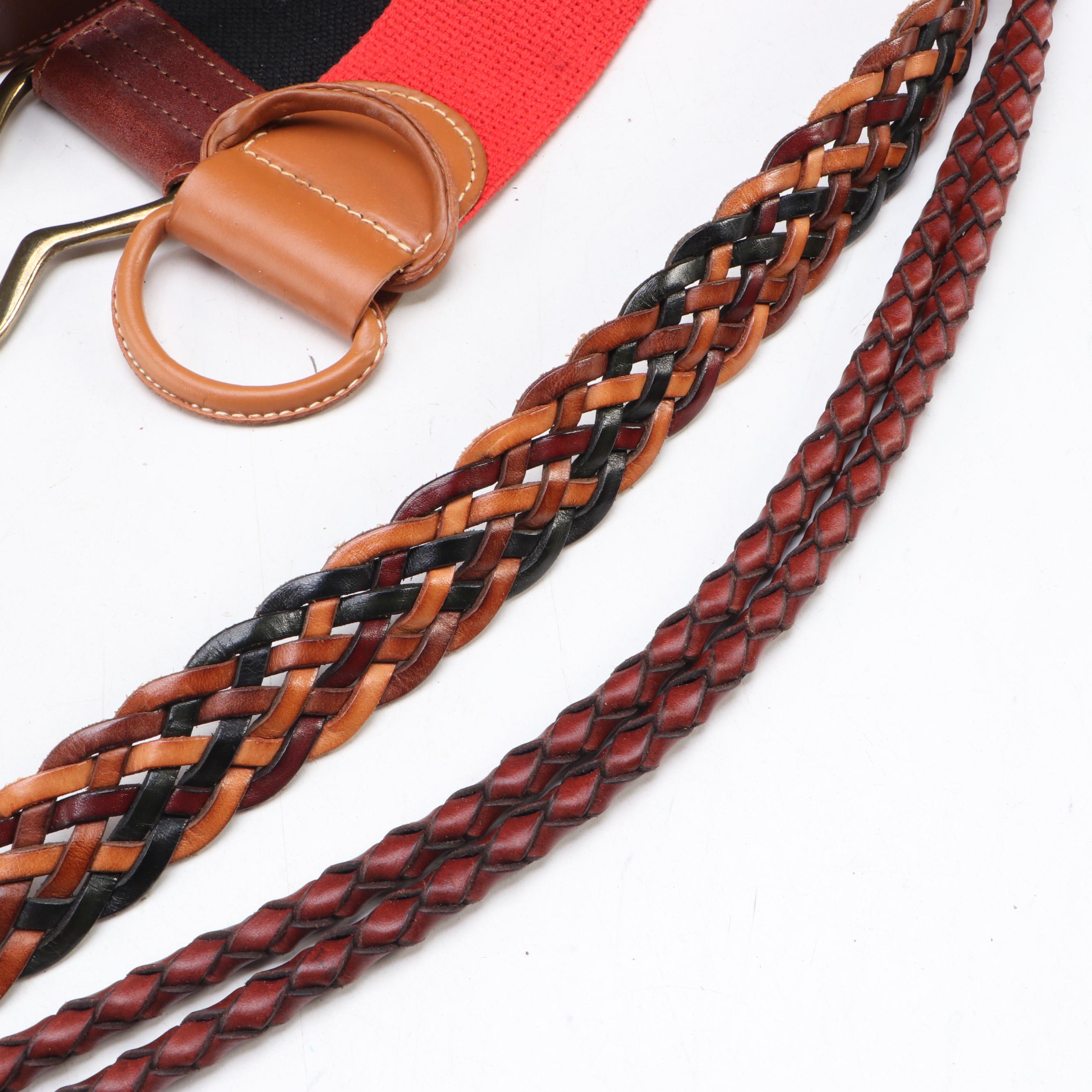 Talbots Alligator, Leather, Woven Leather & Lauren Ralph Lauren Stretch Belts