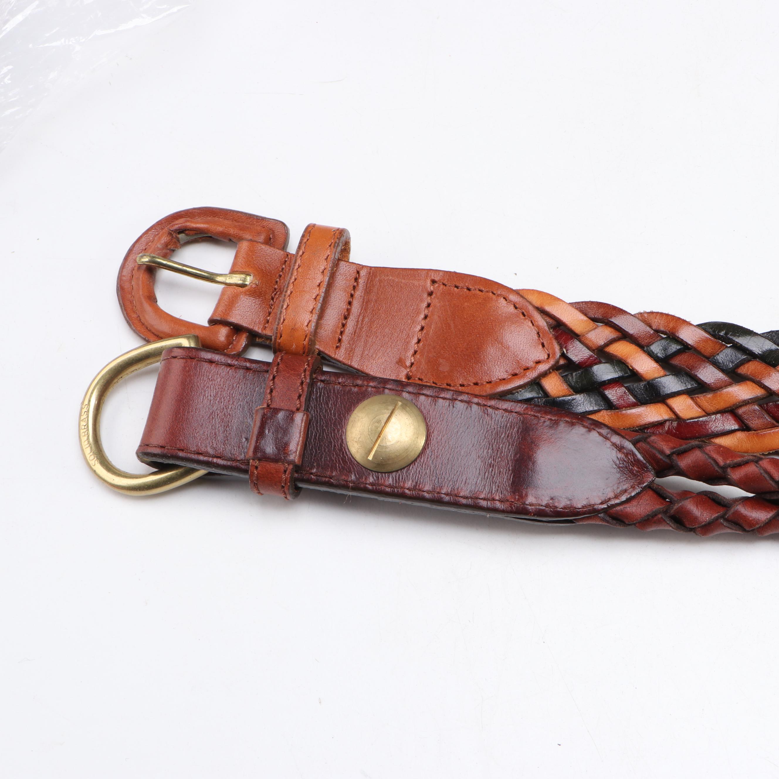 Talbots Alligator, Leather, Woven Leather & Lauren Ralph Lauren Stretch Belts